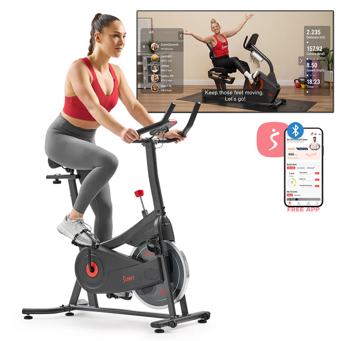 Active 100 Smart Magnetic Cycling Exercise Bike