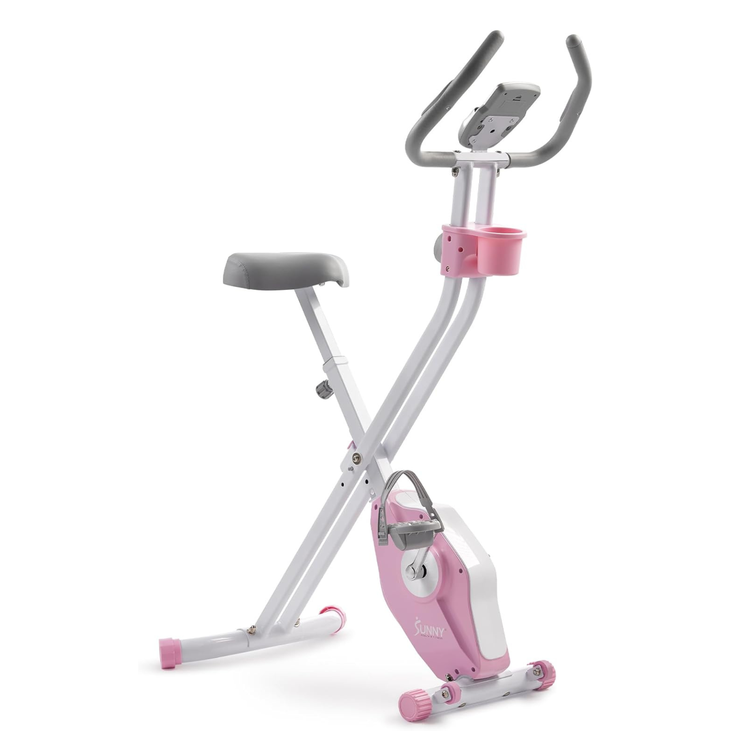 Sunny Health & Fitness Smart Folding X-Bike, Compact Exercise Bike for Indoor Cycling Workout