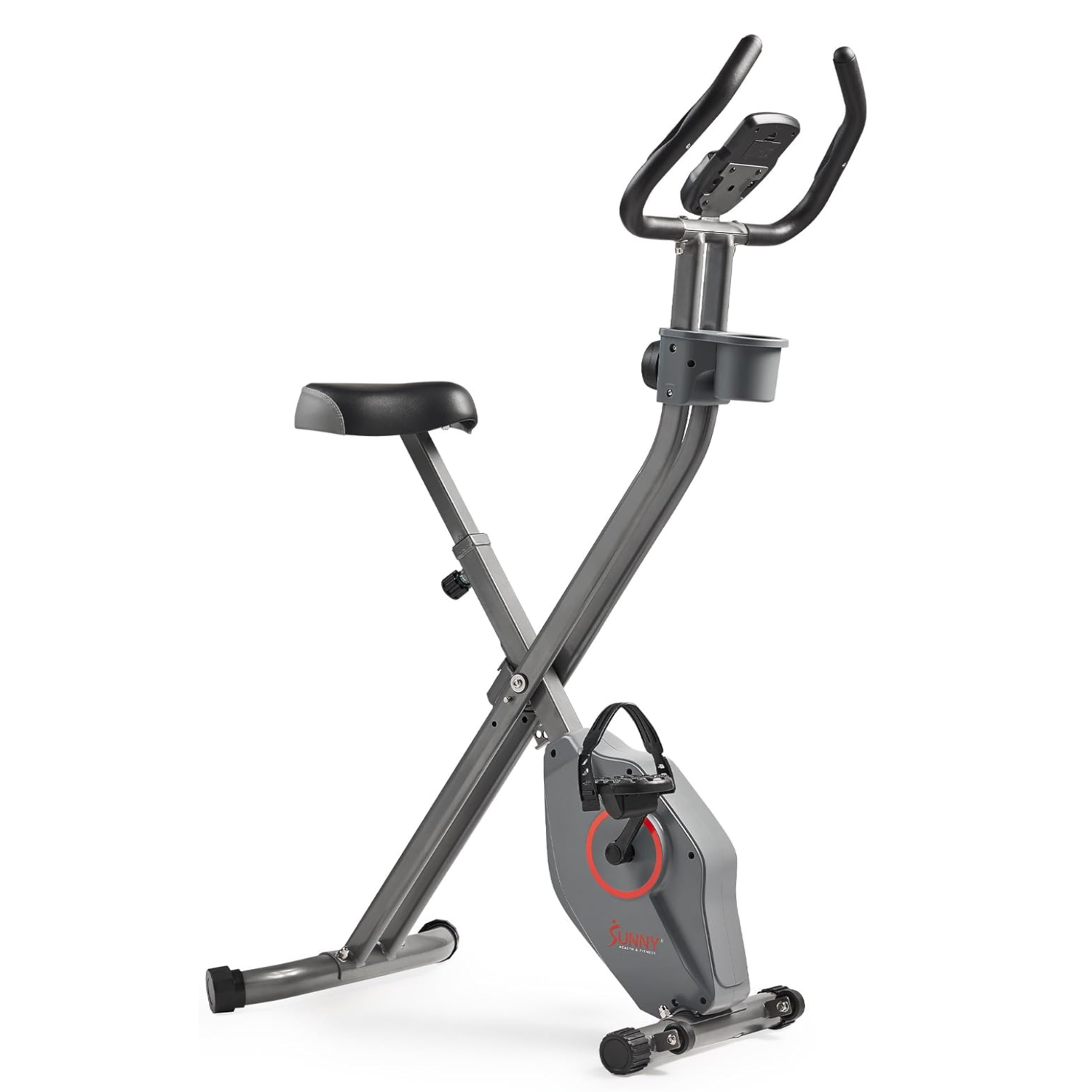 Sunny Health & Fitness Smart Folding X-Bike, Portable Compact Exercise Bike for Indoor Cycling Workout