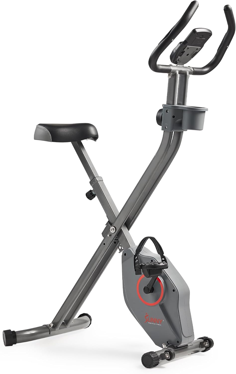 Sunny Health & Fitness Smart Folding X-Bike, Portable Compact Exercise Bike for Indoor Cycling Workout