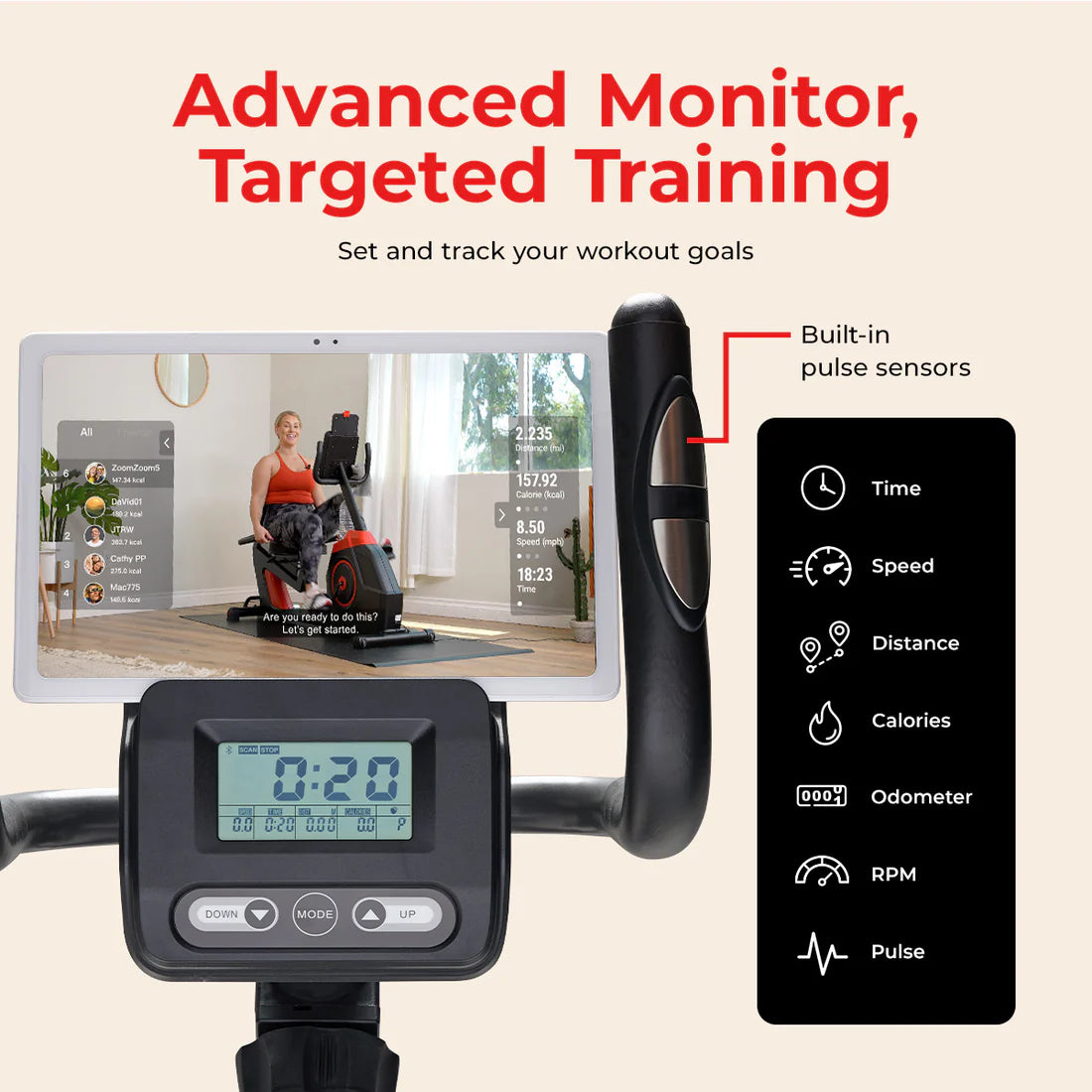 16-Level Smart Magnetic Resistance Recumbent Bike