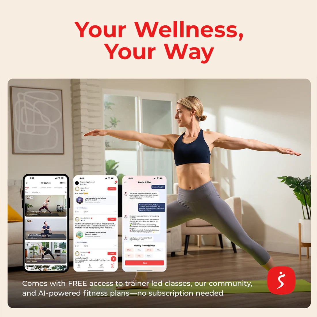 Sunny Health & Fitness High-Density Yoga Mat