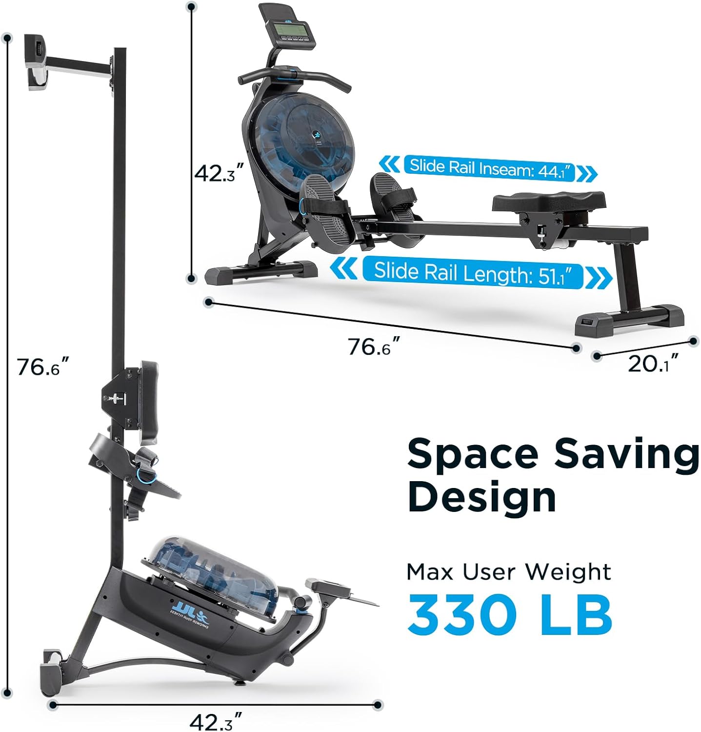 JLL Multi-Function Premium Magnetic Water Rowing Machine