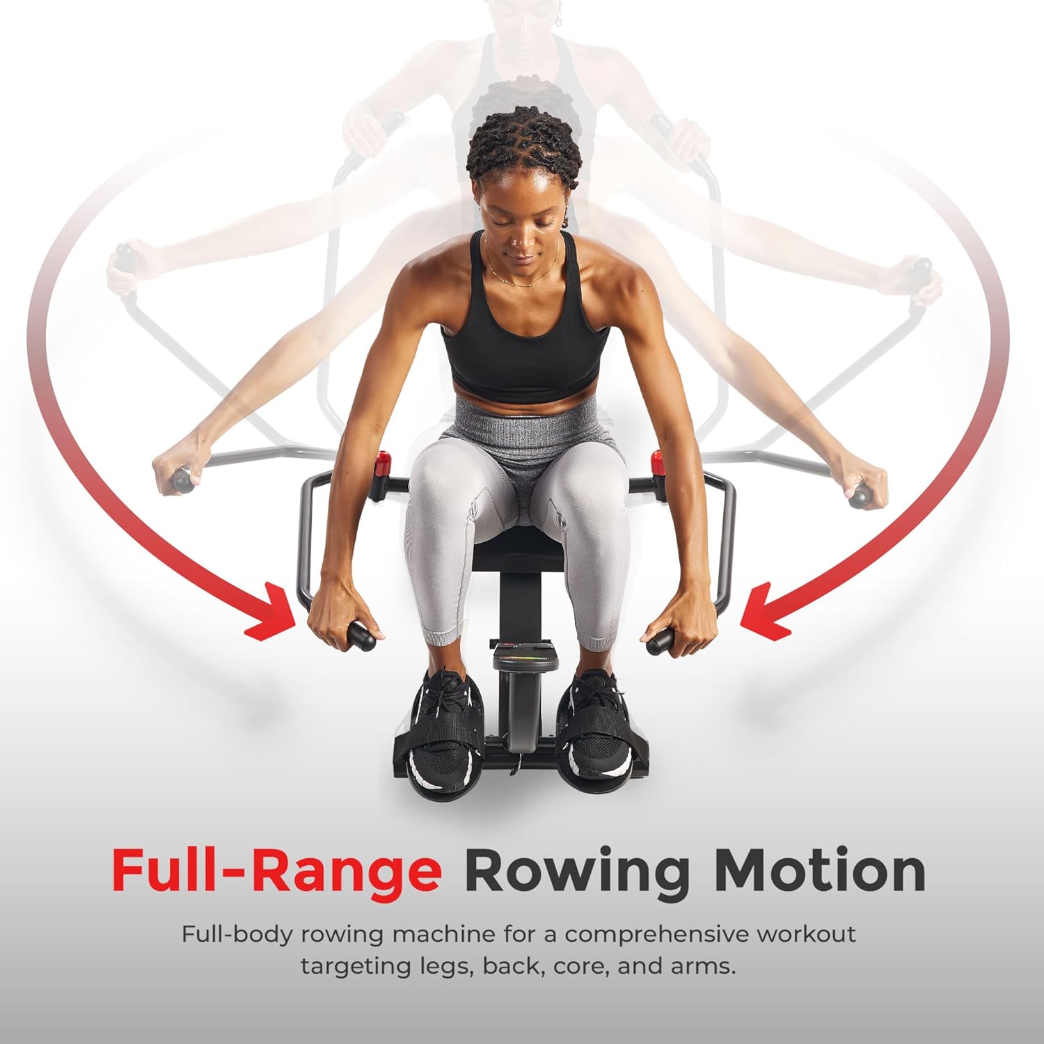 Sunny Health & Fitness Smart Compact Full-Motion Rowing Machine
