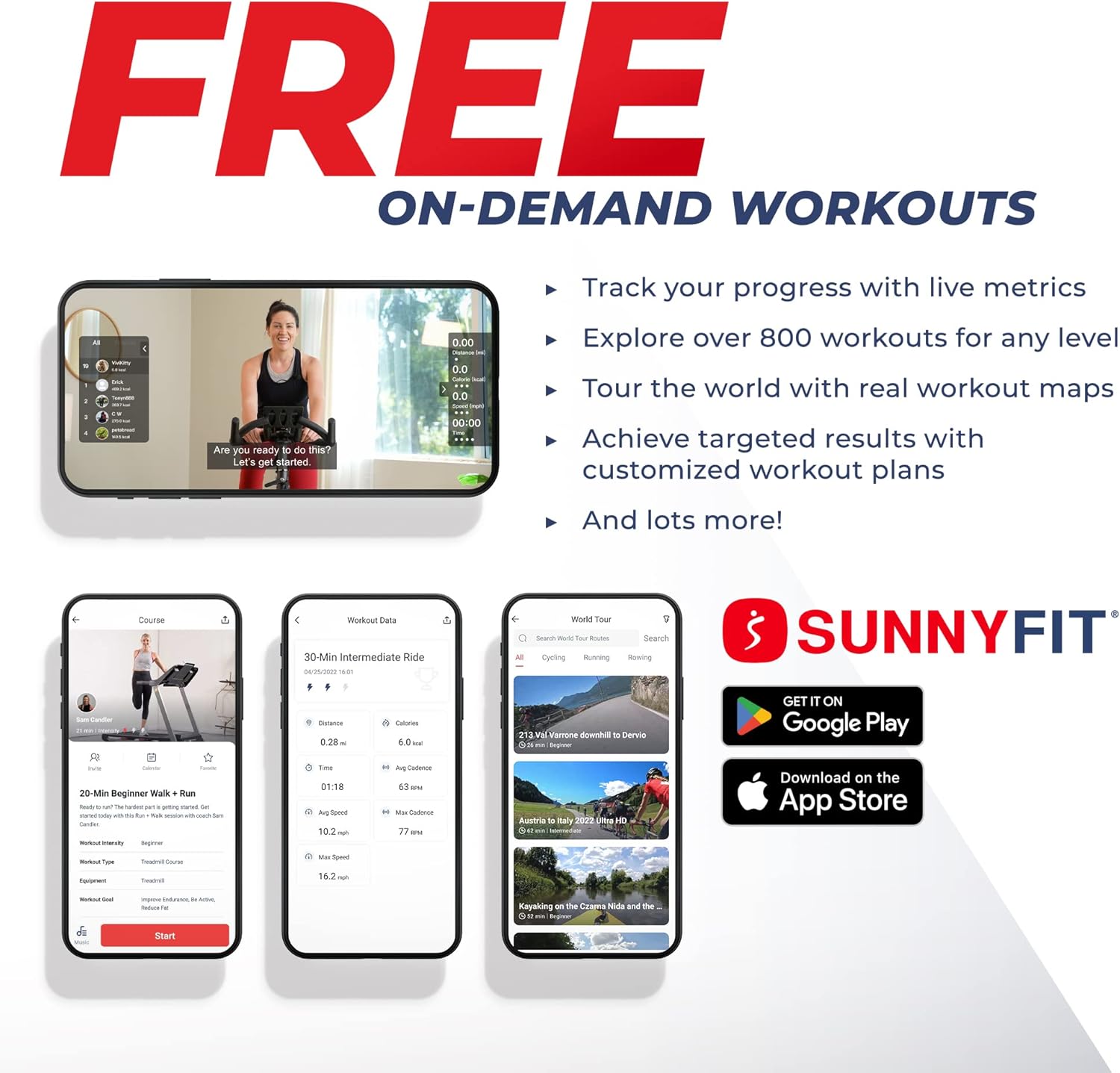 Sunny Health & Fitness Performance Upright Exercise Bike