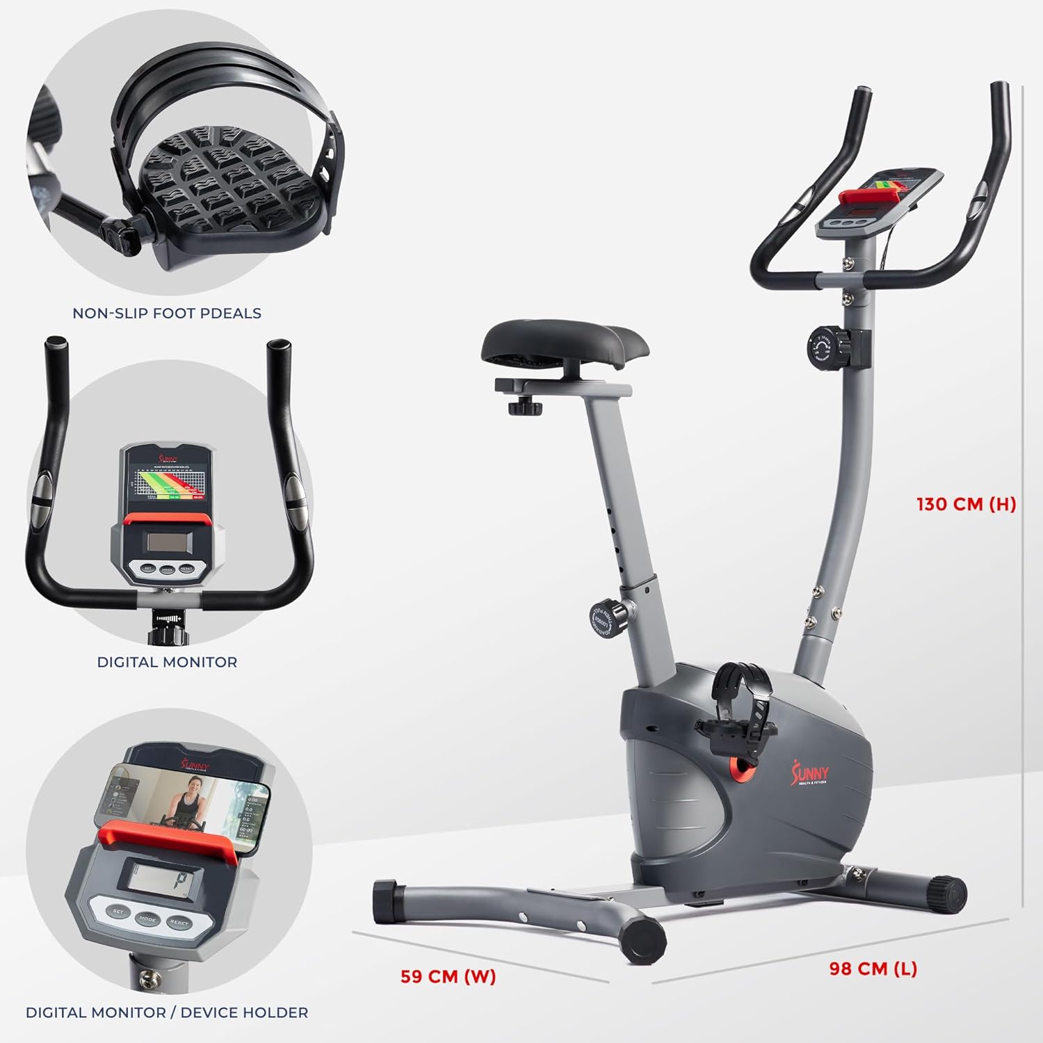 Sunny Health & Fitness Performance Upright Exercise Bike