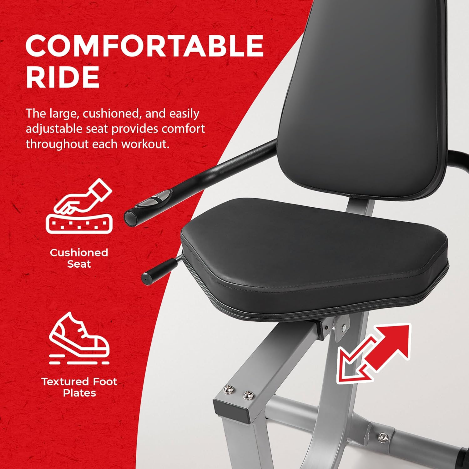 Sunny Health & Fitness Performance Interactive Recumbent Bike with Arm Exerciser
