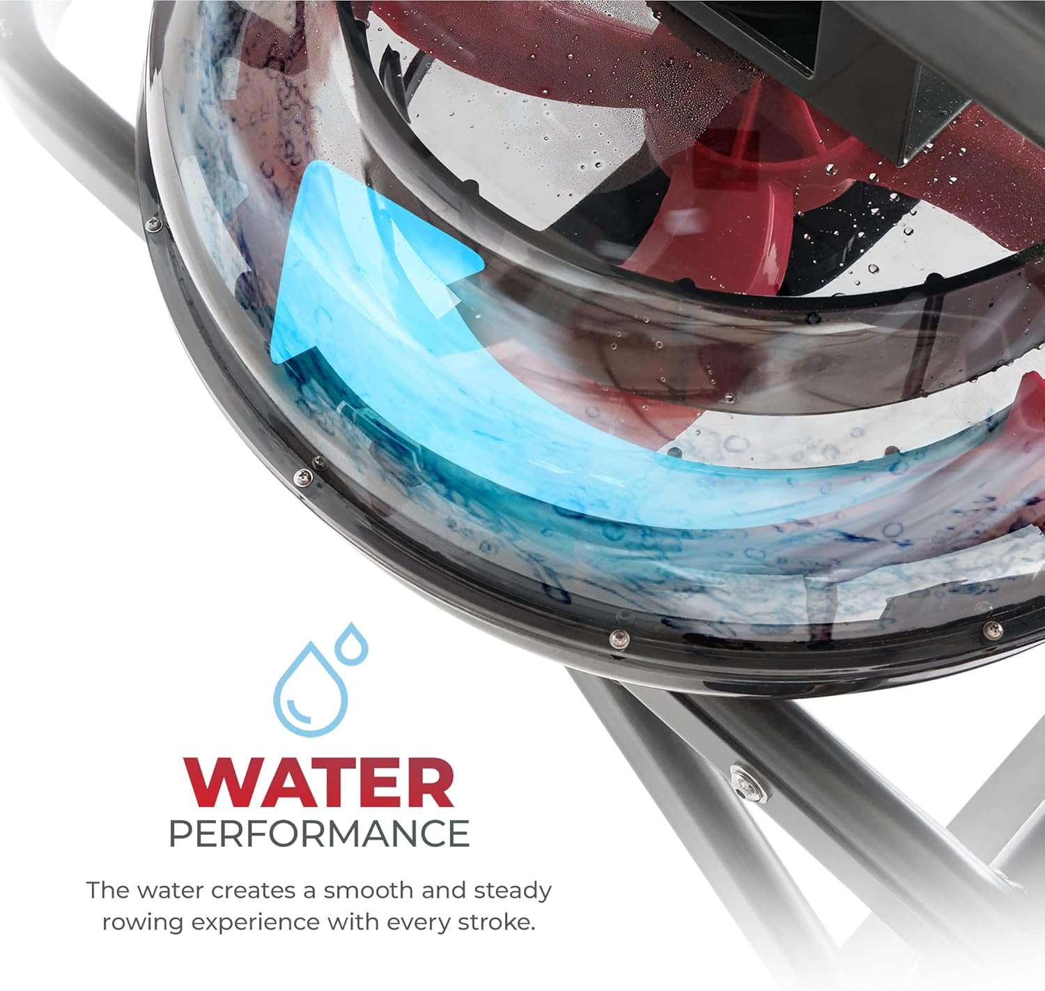 Sunny Health & Fitness Obsidian Surge Smart Water Rowing Machine with Dynamic Real-Time Resistance