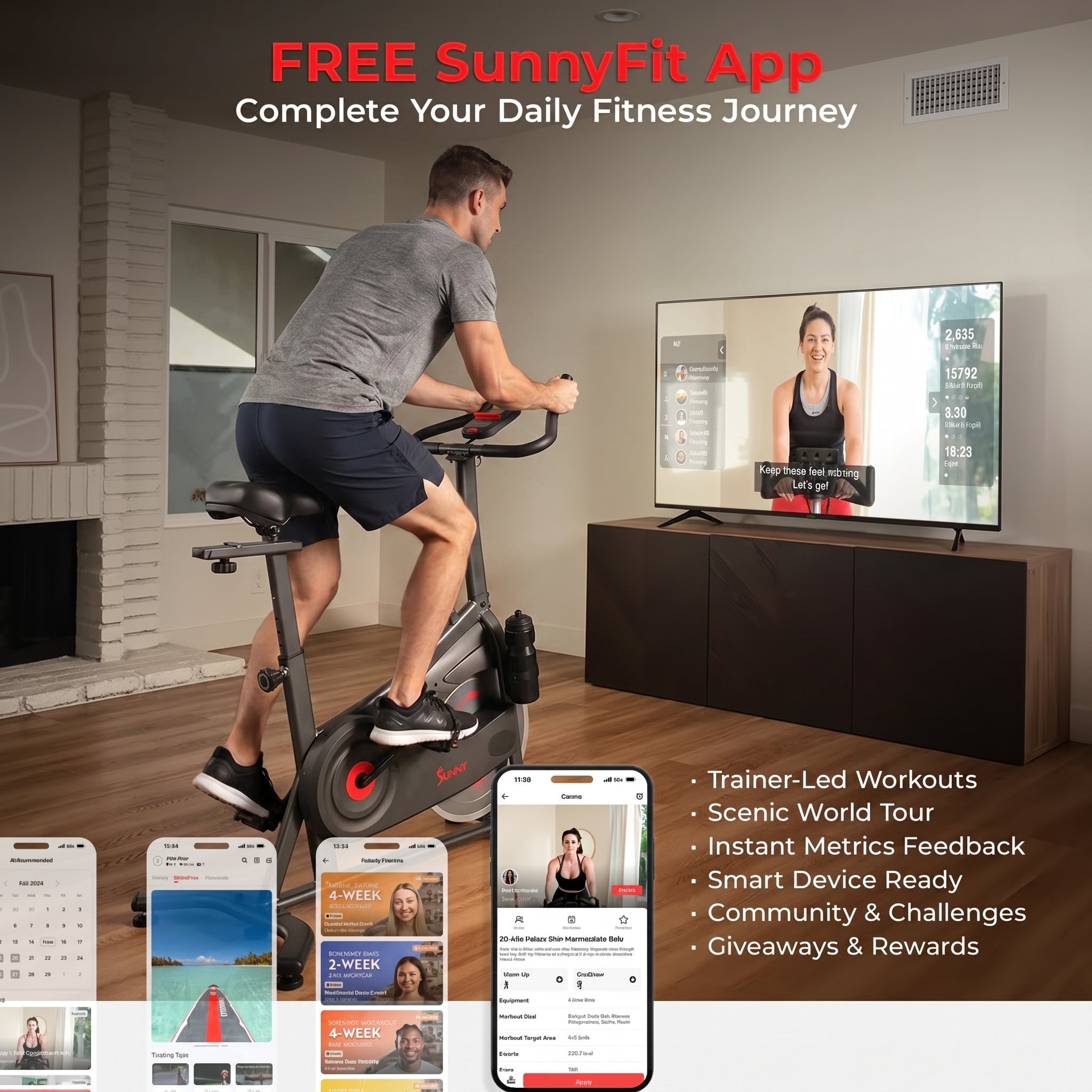 Active 100 Smart Magnetic Cycling Exercise Bike