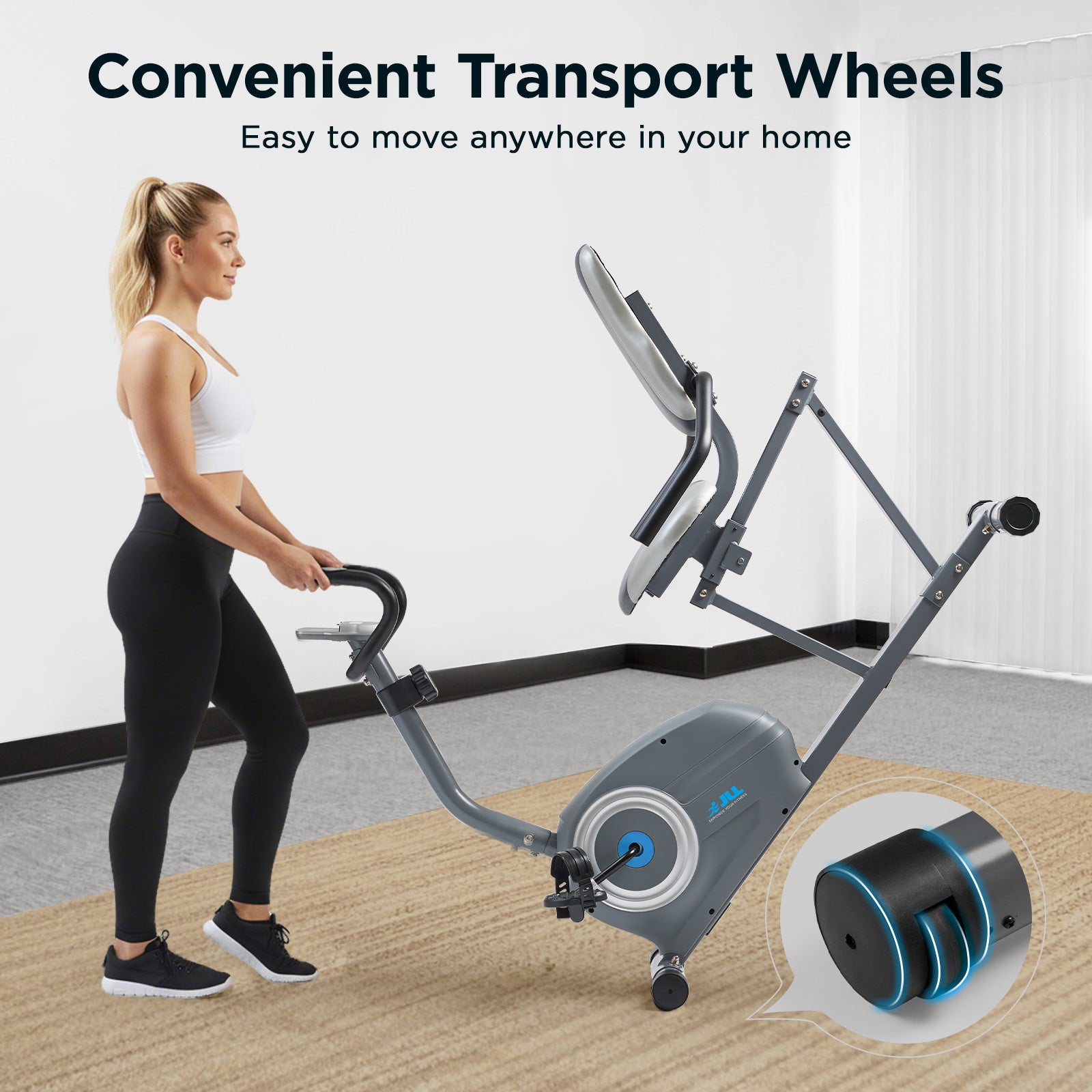 JLL Fitness Essentials Series Magnetic Smart Recumbent Bike