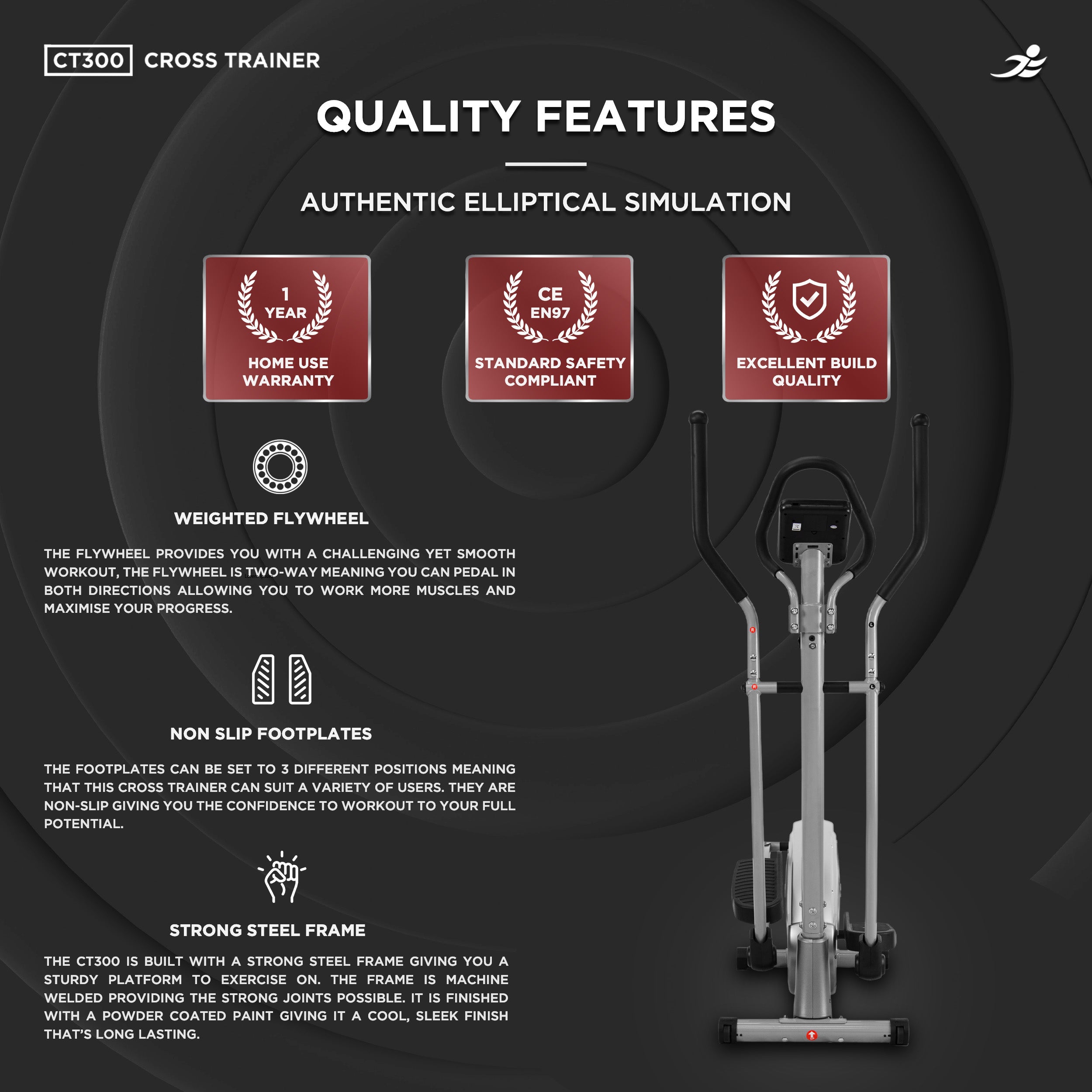 CT300 Cross Trainer Magnetic Resistance Cross Trainer/ Elliptical
