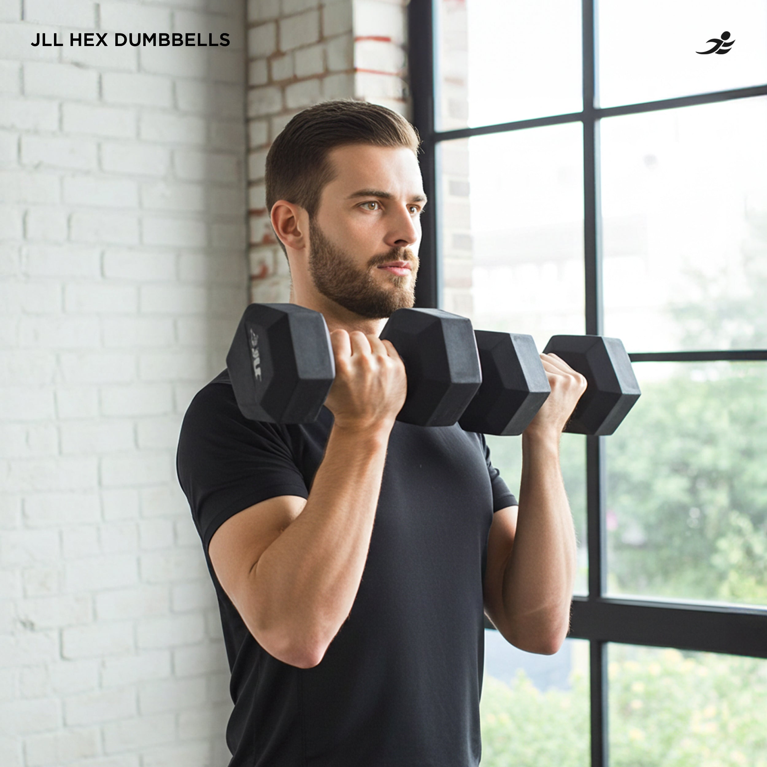 Rubber Hex Dumbbells 4kg - 32kg