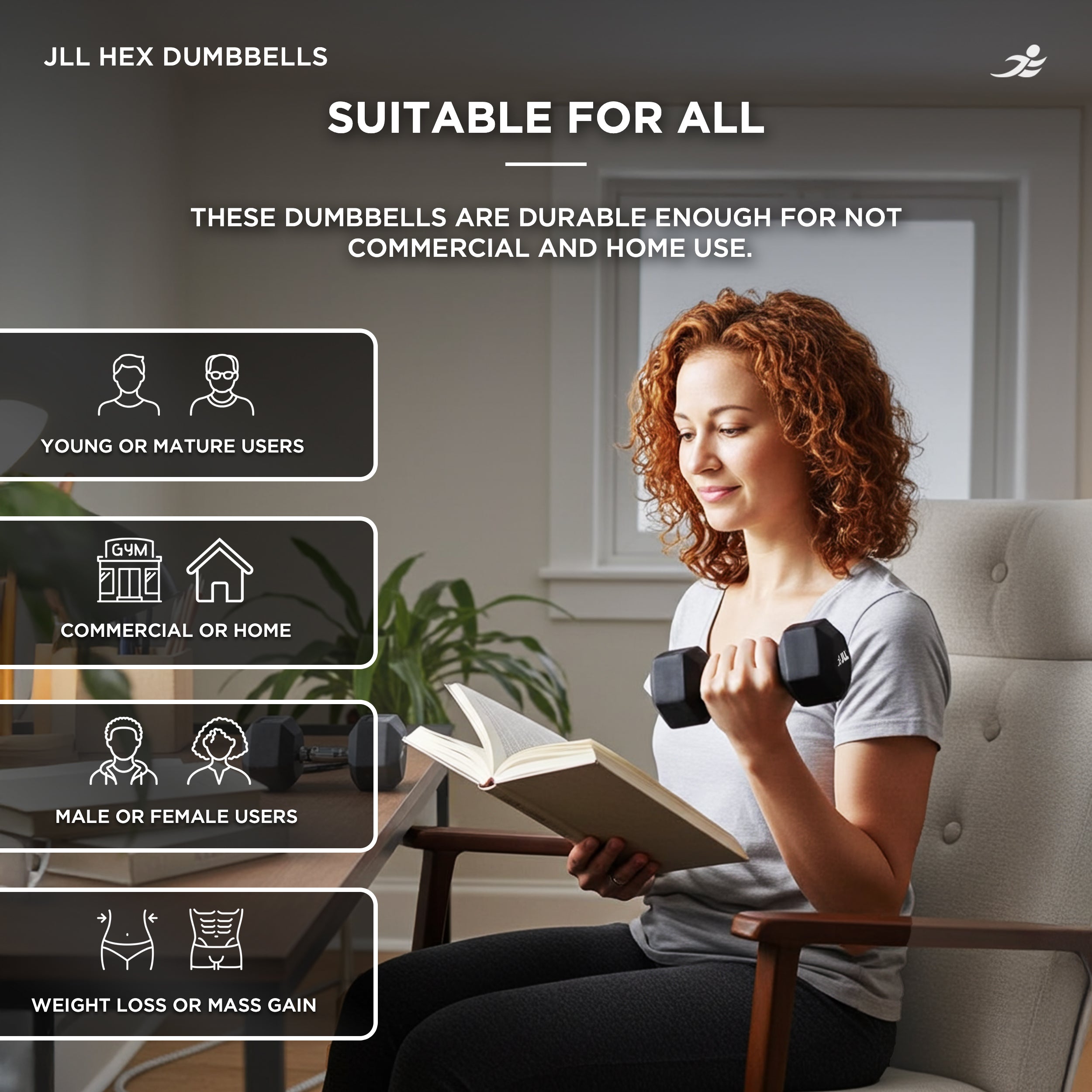 Rubber Hex Dumbbells 4kg - 32kg