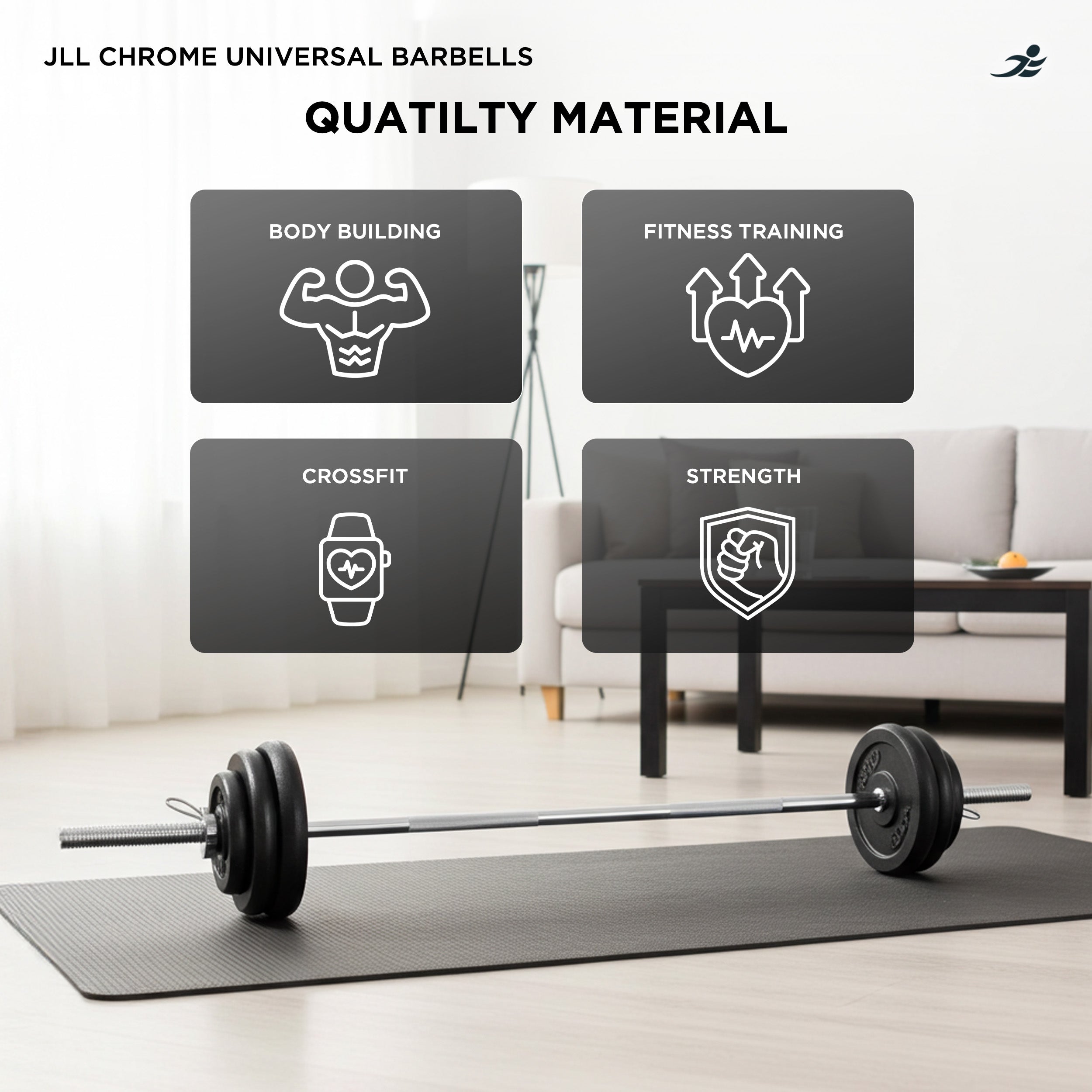 Weight Lifting Barbell Chromed Steel