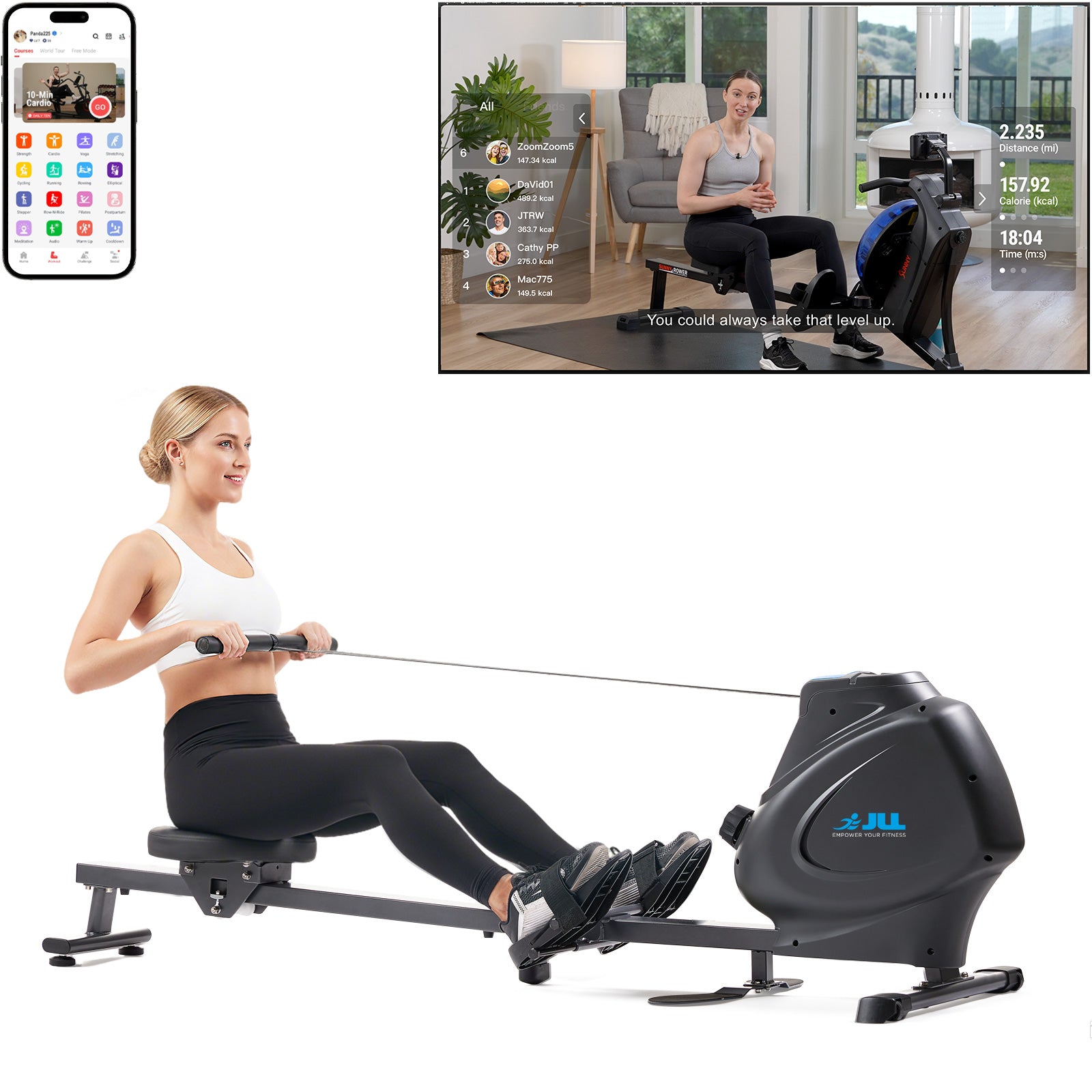 JLL Multi-Function Premium Magnetic Rowing Machine