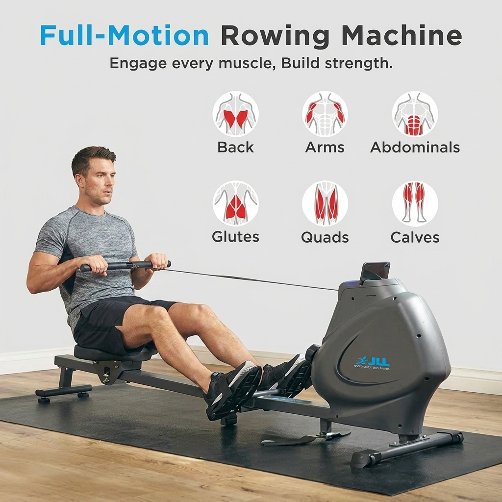 Multi-Function Premium Magnetic Rowing Machine