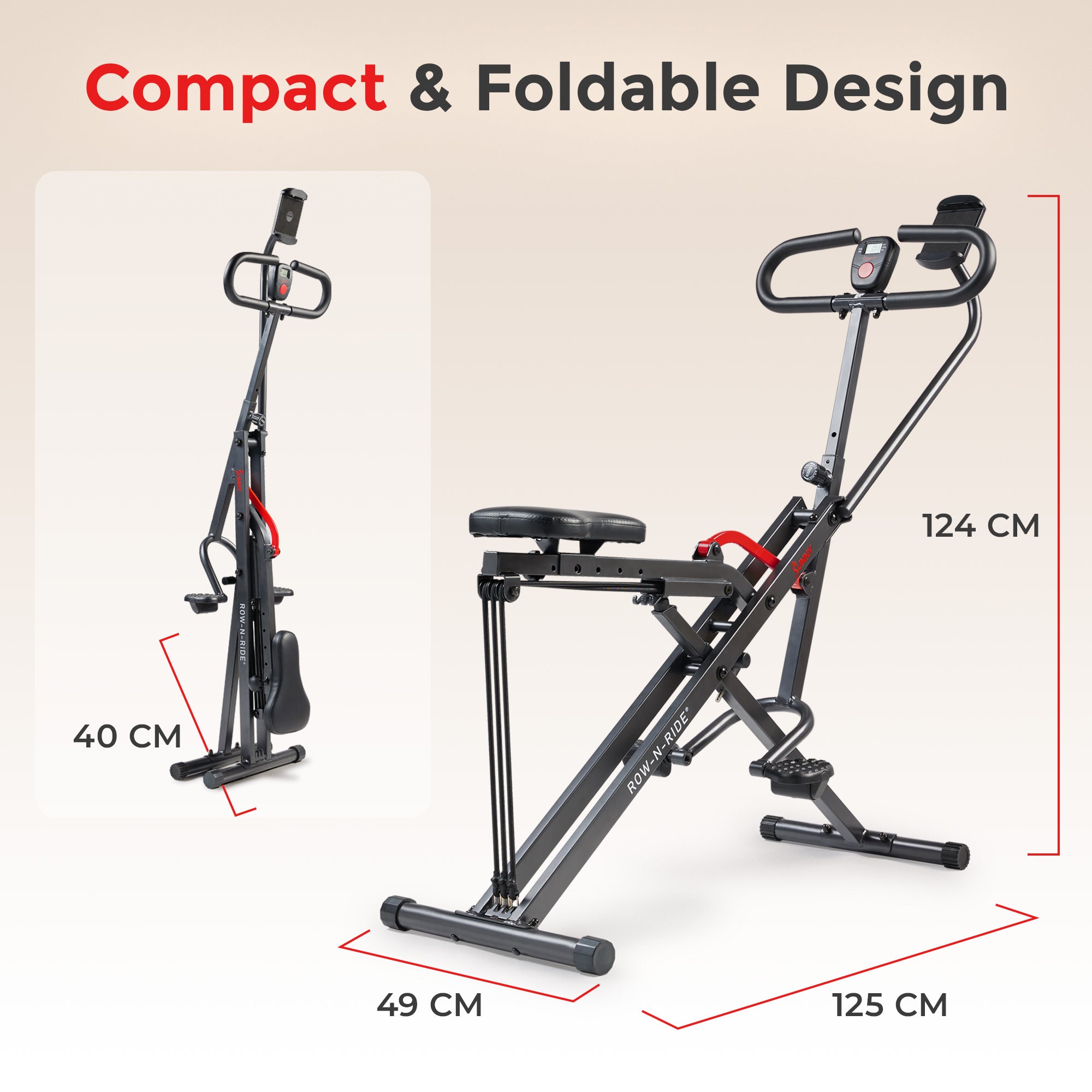 Sunny Health & Fitness Smart Upright Row-N-Ride Trainer