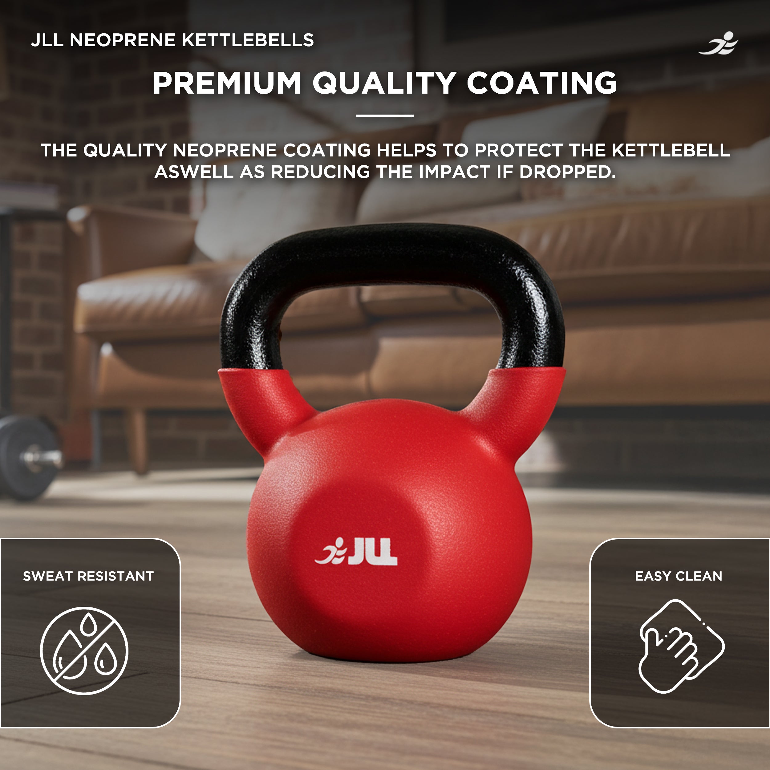 Neoprene Covered Cast Iron Kettlebells 4kg, 8kg + 12kg