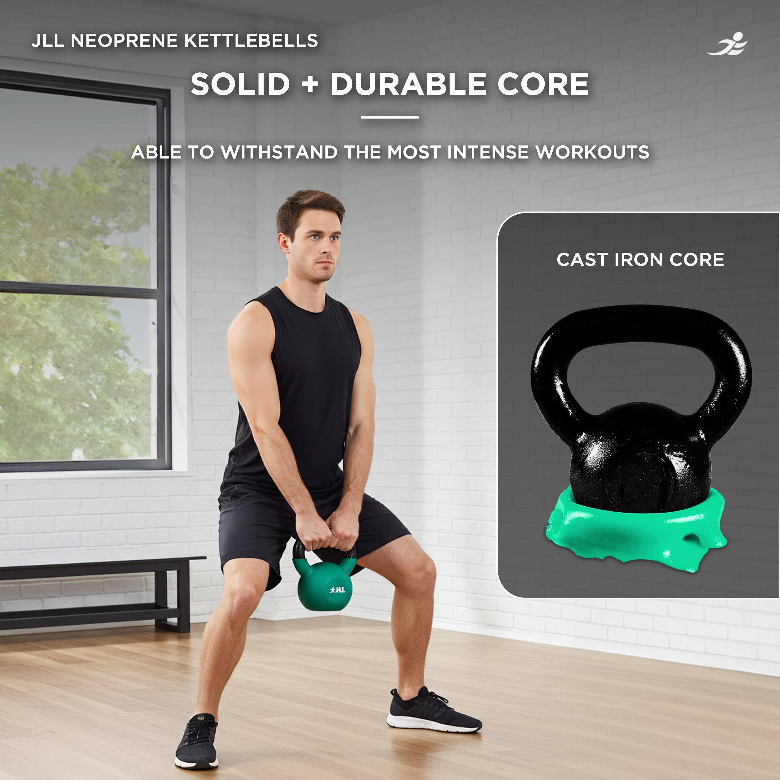 Neoprene Covered Cast Iron Kettlebells 4kg, 8kg + 12kg