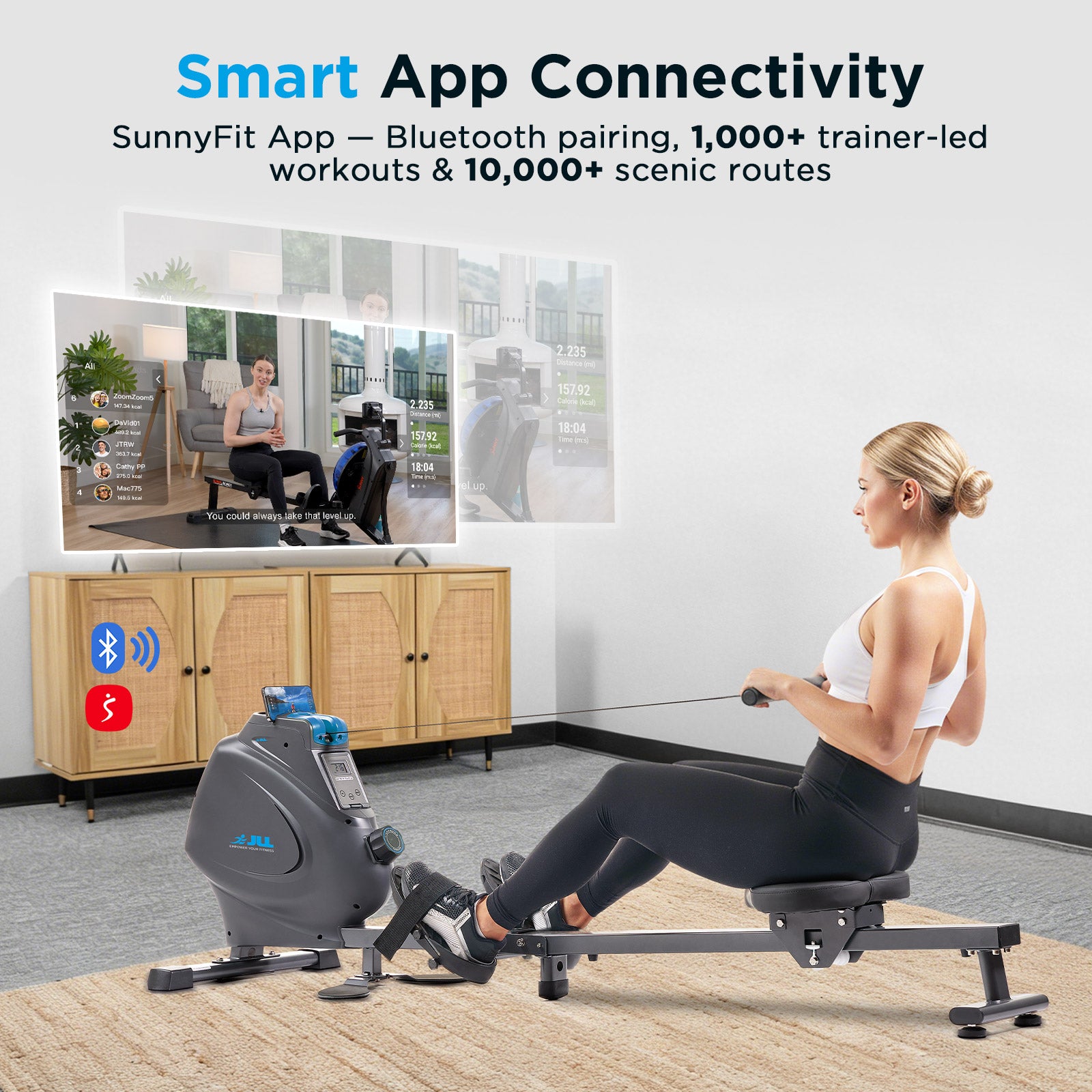 JLL Multi-Function Premium Magnetic Rowing Machine