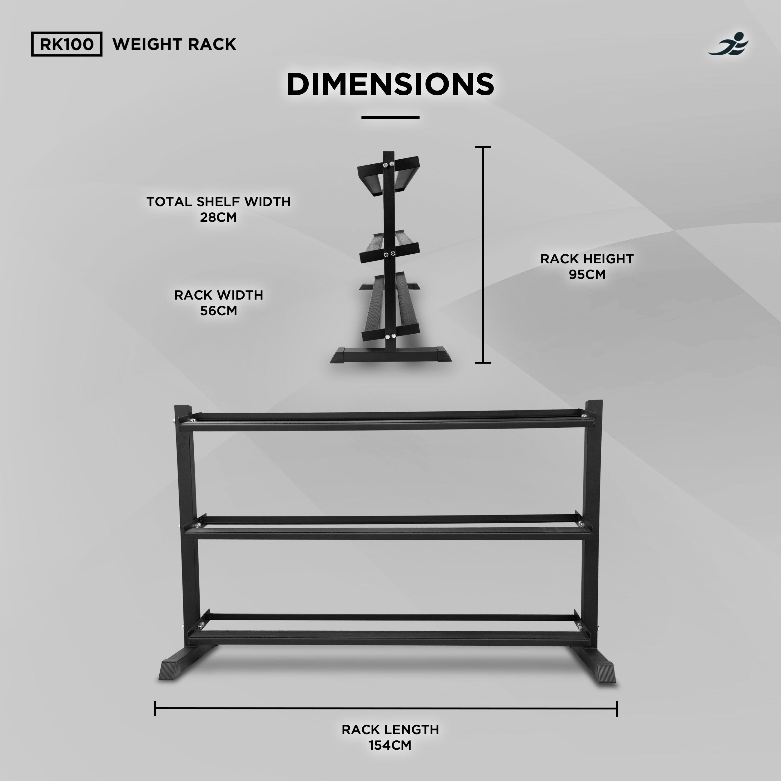 RK100-3 Tier Dumbbell Rack, Weight Stand