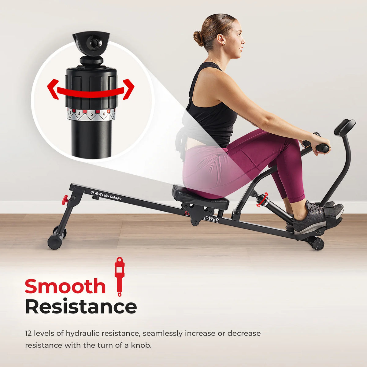 Smart Compact Hydraulic Rowing Machine