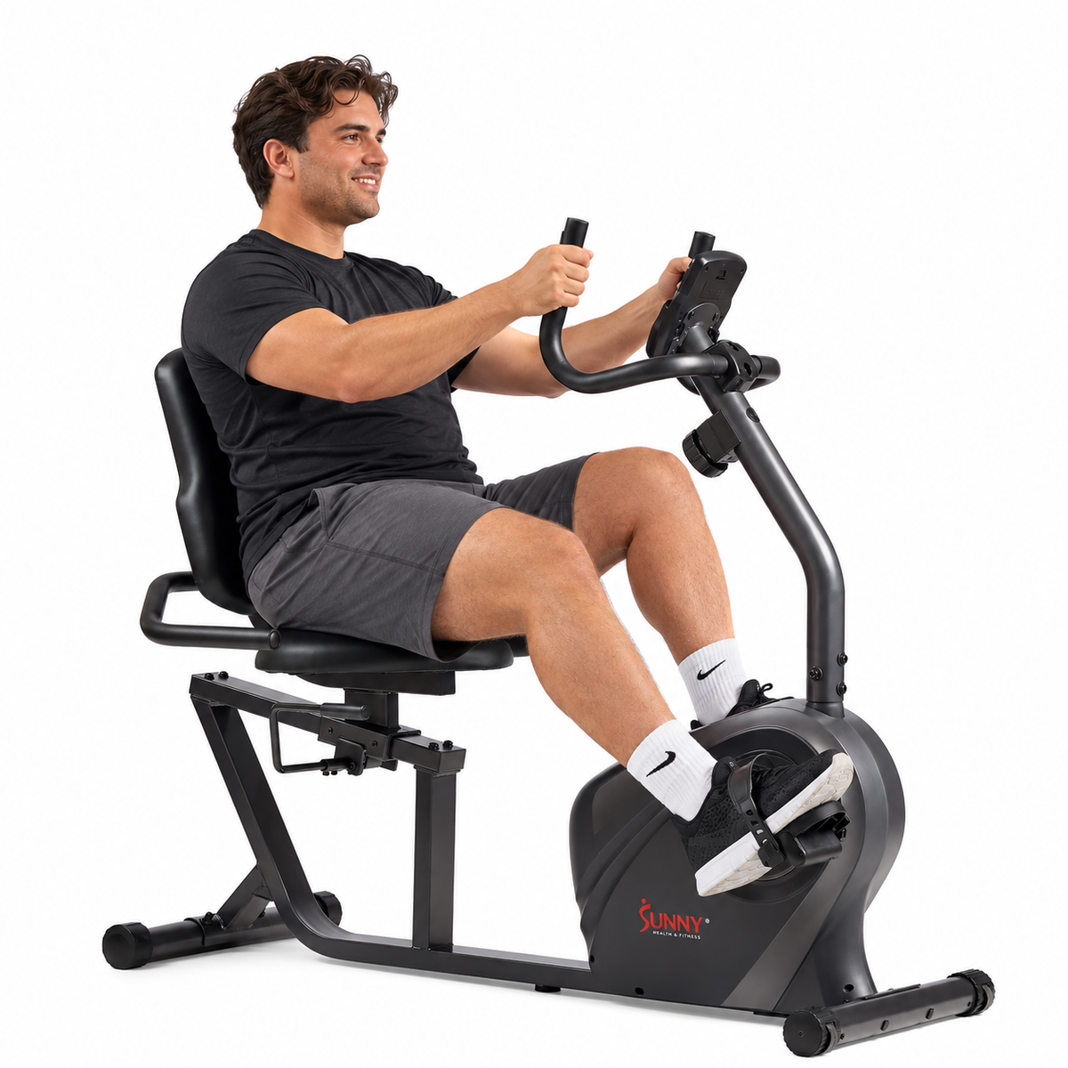 Heavy-Duty Recumbent Bike w/Wide Cushioned Seat & Back