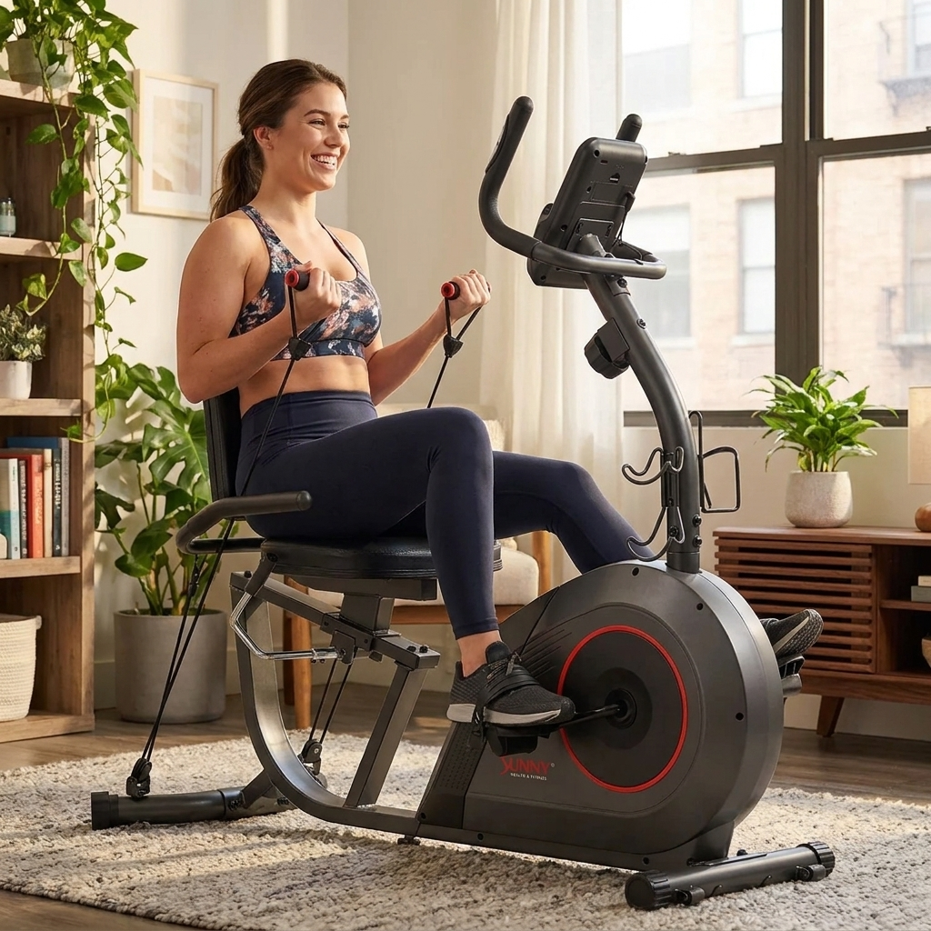 16-Level Smart Magnetic Resistance Recumbent Bike