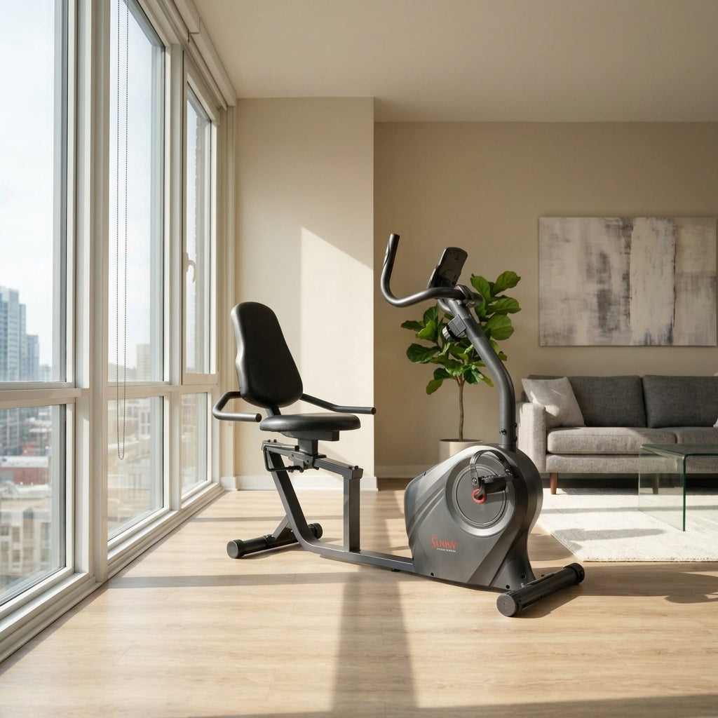 Heavy-Duty Recumbent Bike w/Wide Cushioned Seat & Back