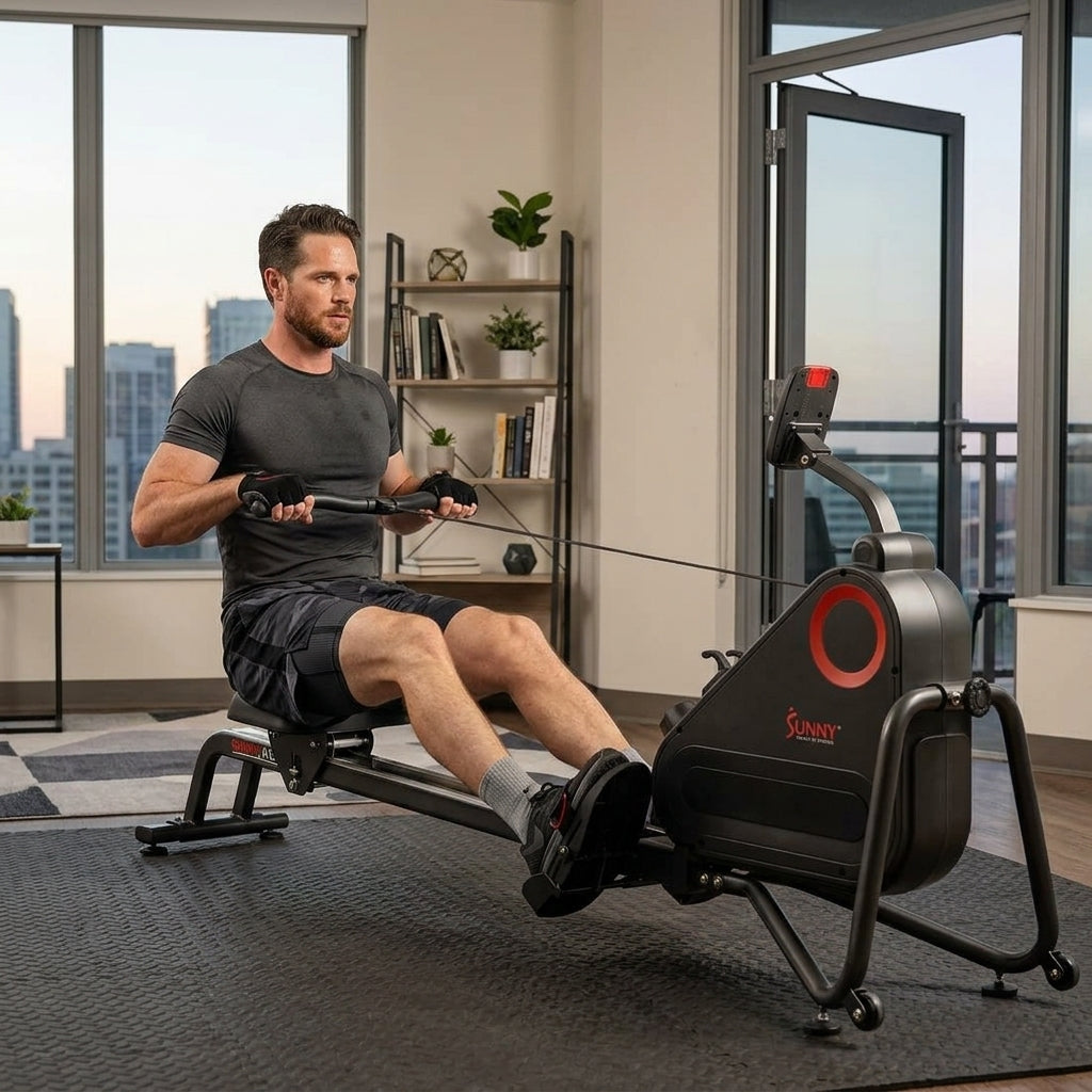 Premium Smart Ultra Quiet Dual Slide Rail Magnetic Rowing Machine