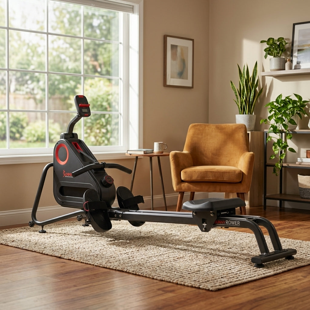 Premium Smart Ultra Quiet Dual Slide Rail Magnetic Rowing Machine