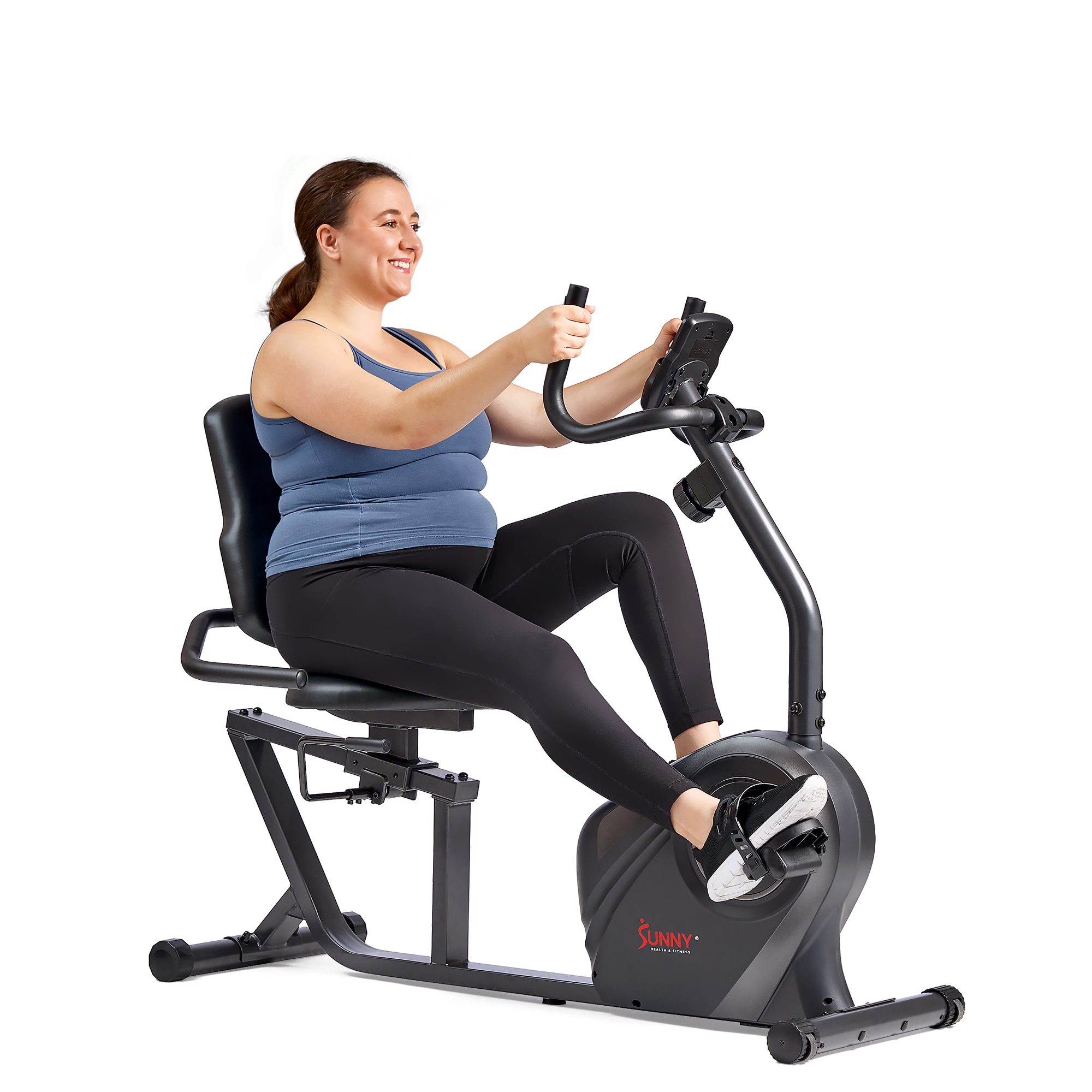 Heavy-Duty Recumbent Bike w/Wide Cushioned Seat & Back