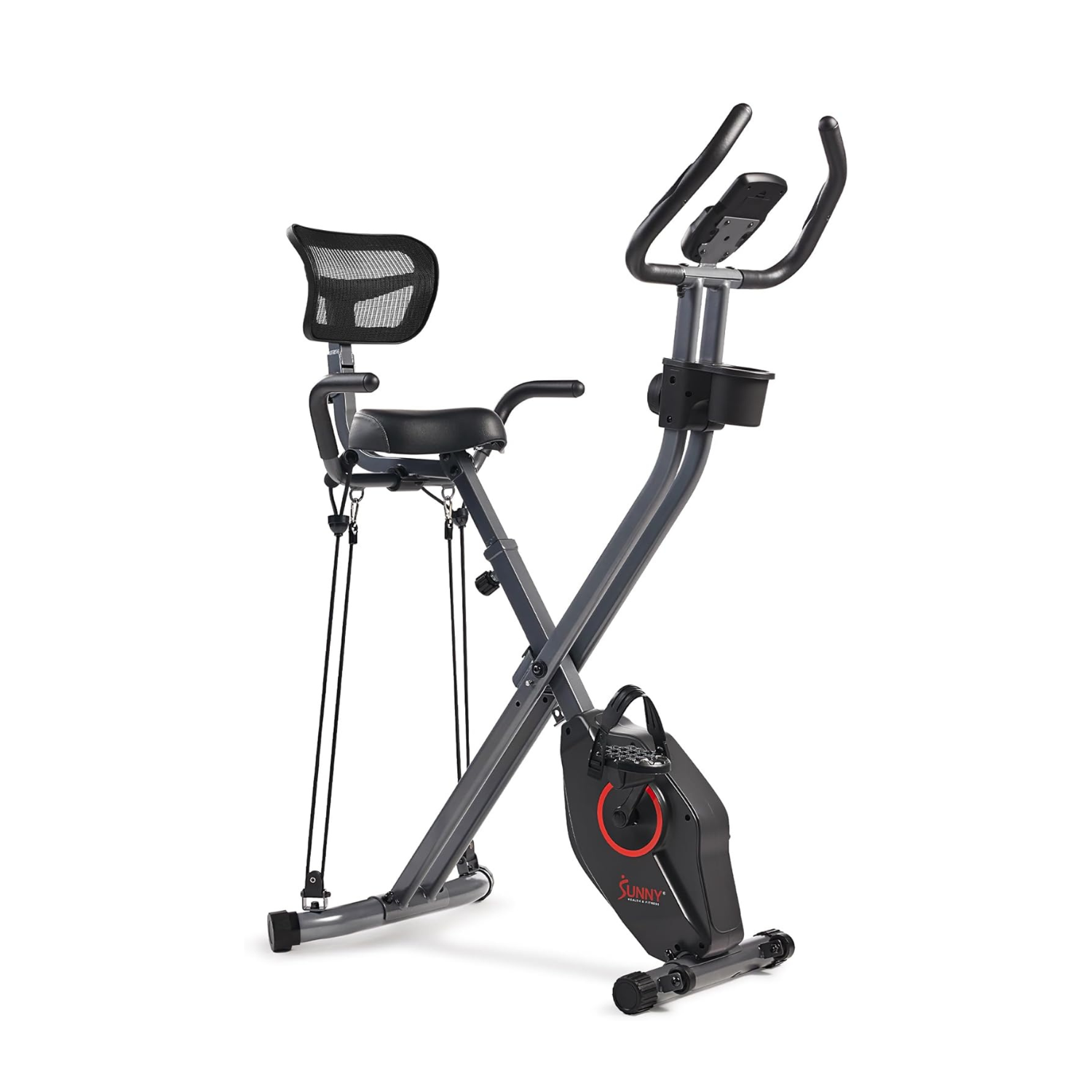 Sunny Health & Fitness Foldable Magnetic Stationary Exercise X-Bike Pro