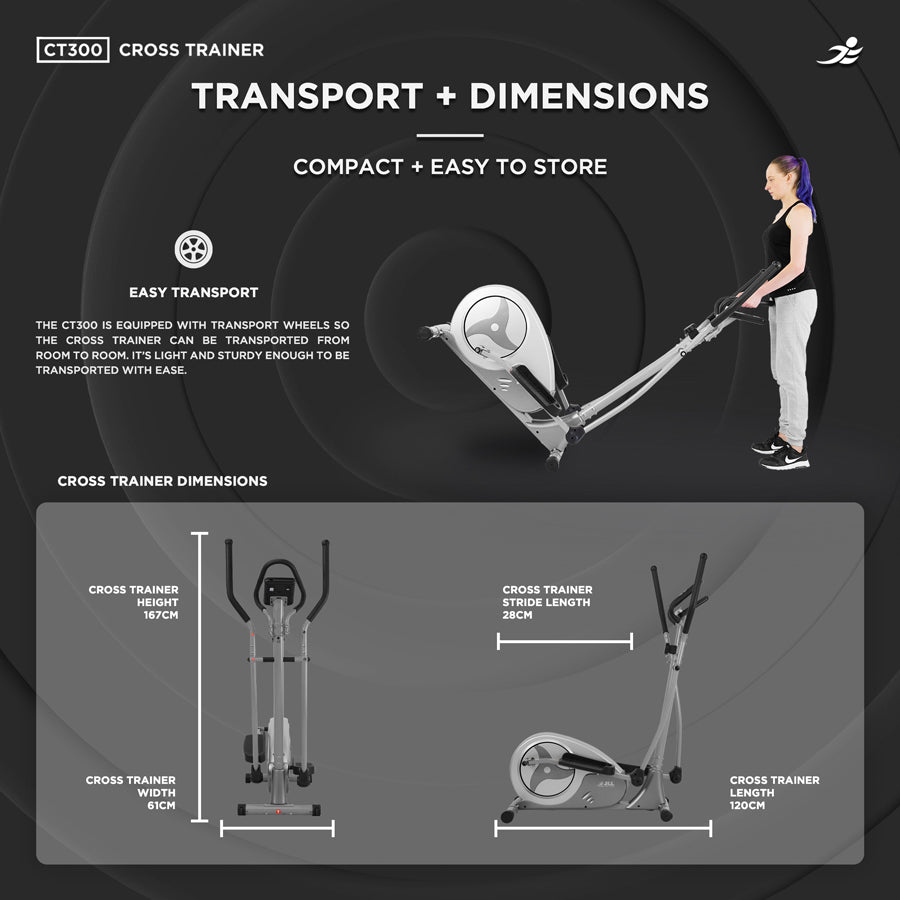 CT300 Cross Trainer - Magnetic Resistance Cross Trainer/ Elliptical for Home Use