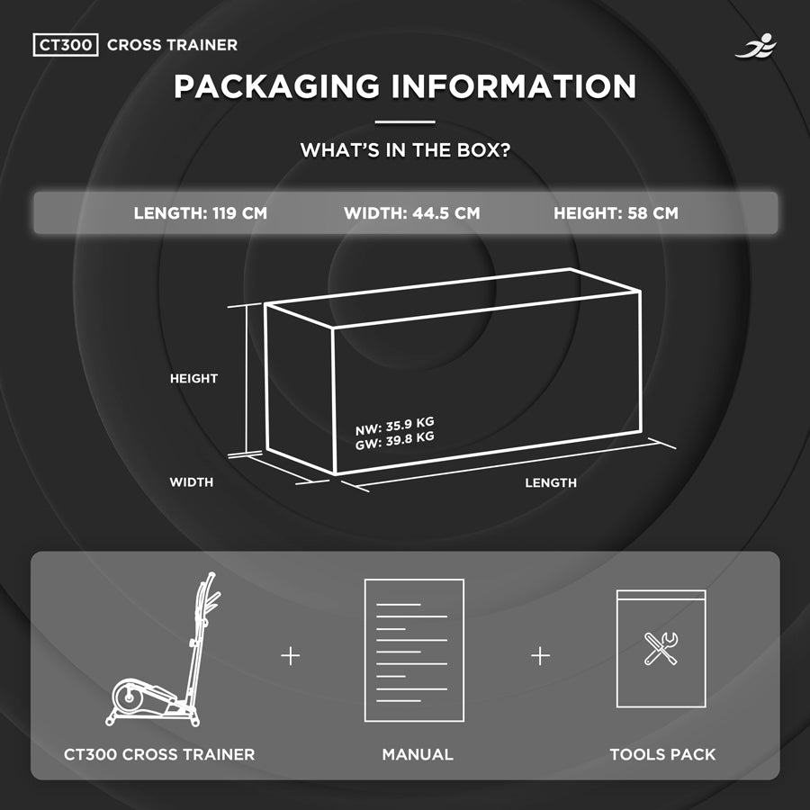 CT300 Cross Trainer - Magnetic Resistance Cross Trainer/ Elliptical for Home Use