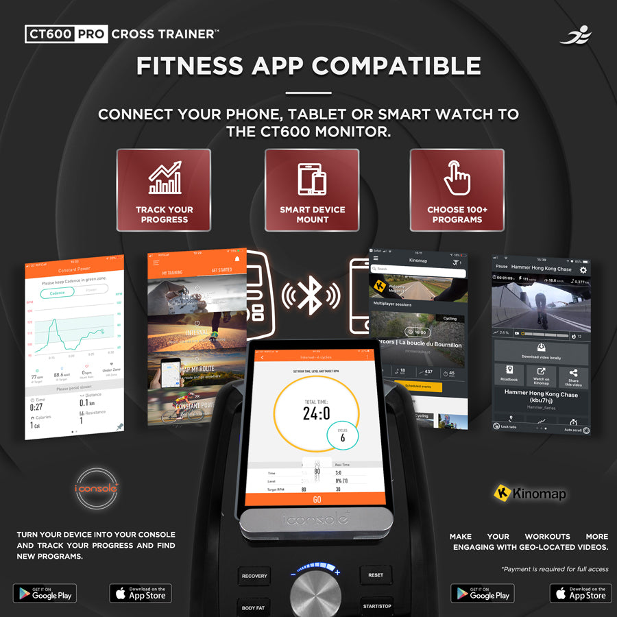 CT600 Pro Cross Trainer - Electro-Magnetic Resistance Cross Trainer/ Elliptical for Home Use