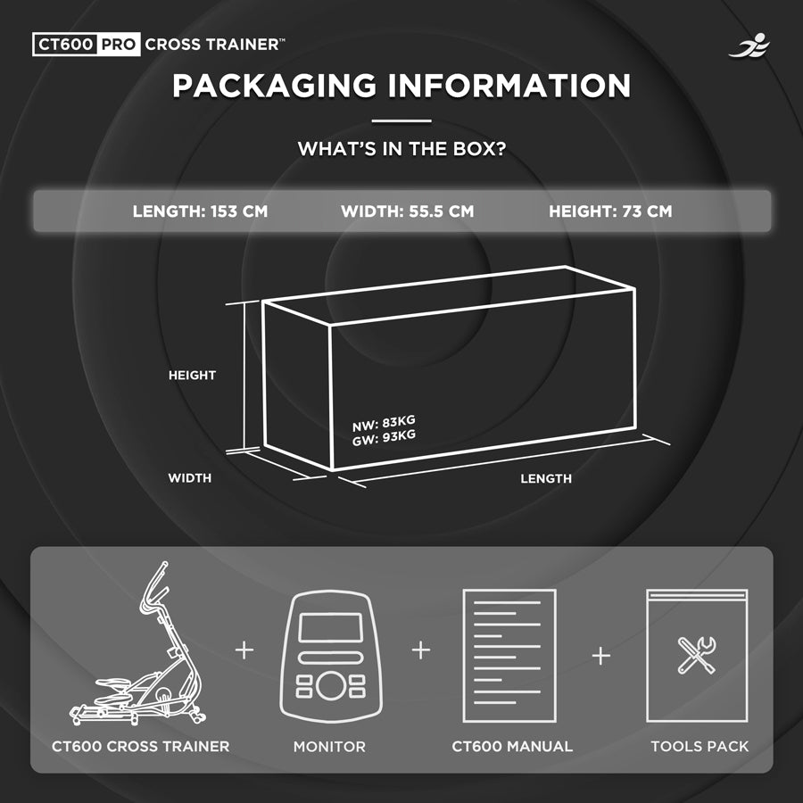 CT600 Pro Cross Trainer - Electro-Magnetic Resistance Cross Trainer/ Elliptical for Home Use