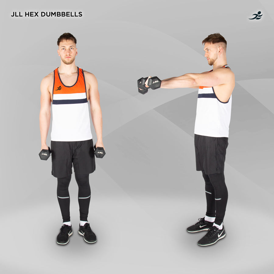 Rubber Hex Dumbbells 4kg - 32kg