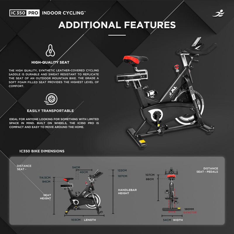 IC350 Pro Indoor Cycle Exercise Bike - Advanced Momentum Flywheel