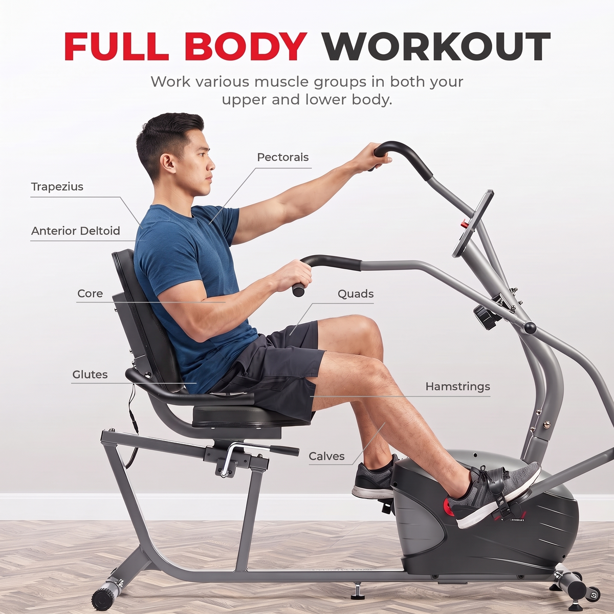Performance Interactive Recumbent Bike with Arm Exerciser