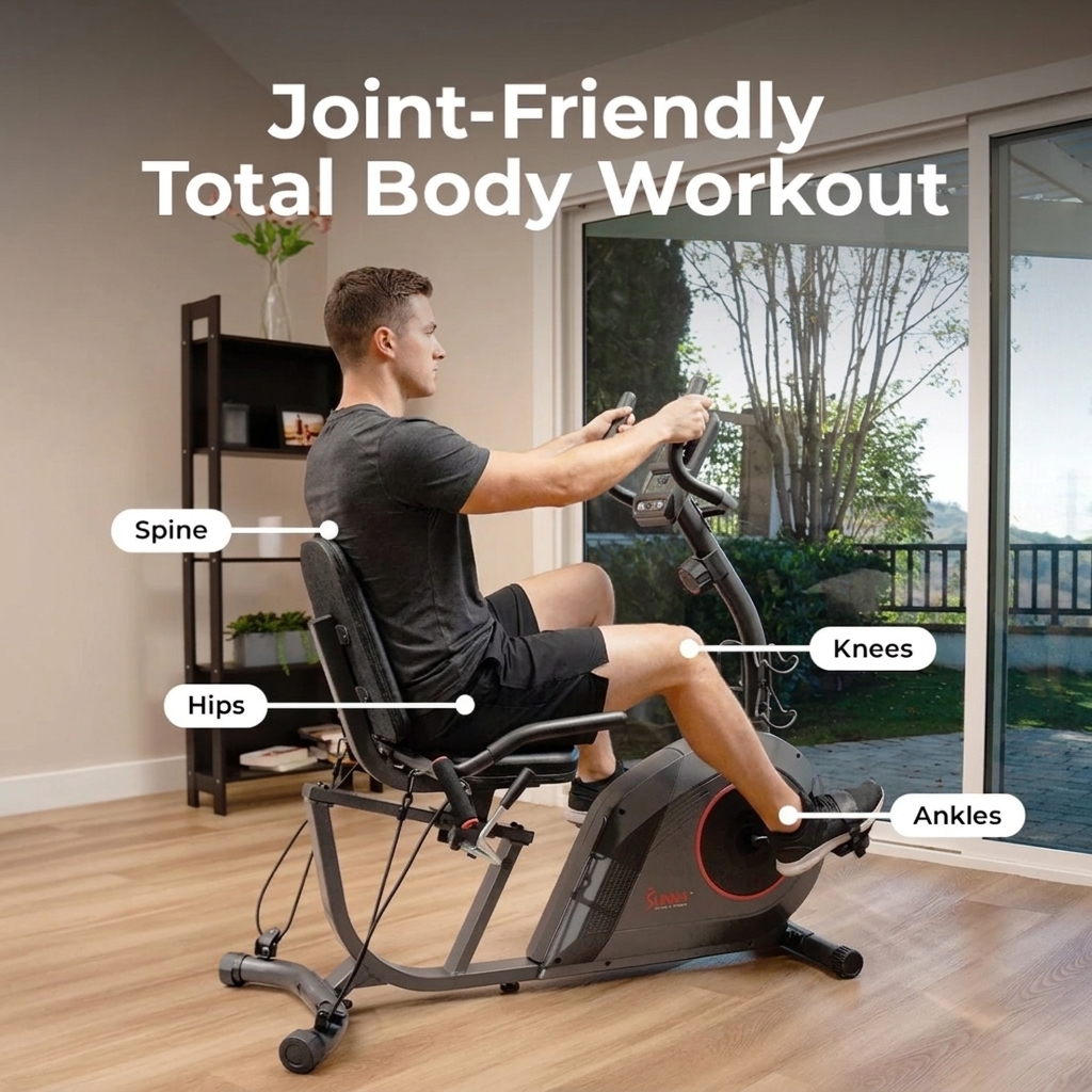 16-Level Smart Magnetic Resistance Recumbent Bike