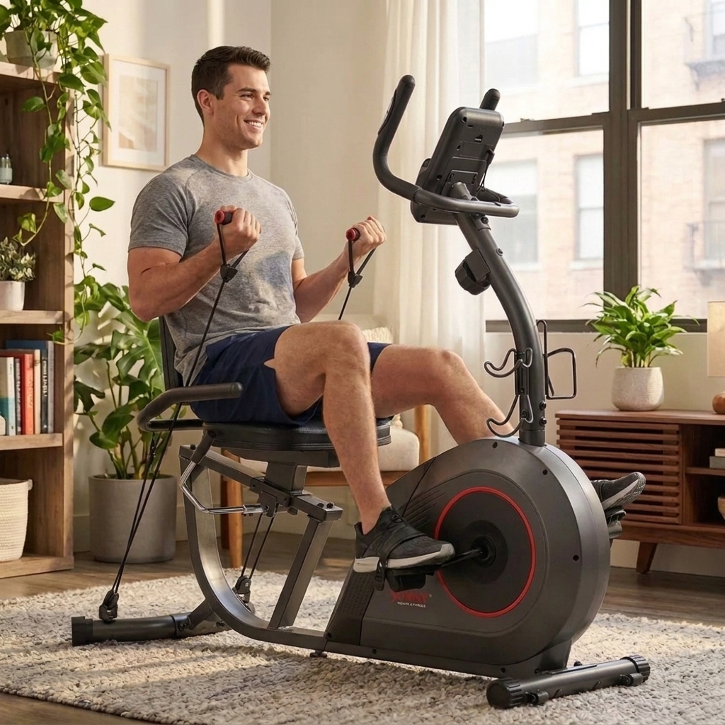 16-Level Smart Magnetic Resistance Recumbent Bike