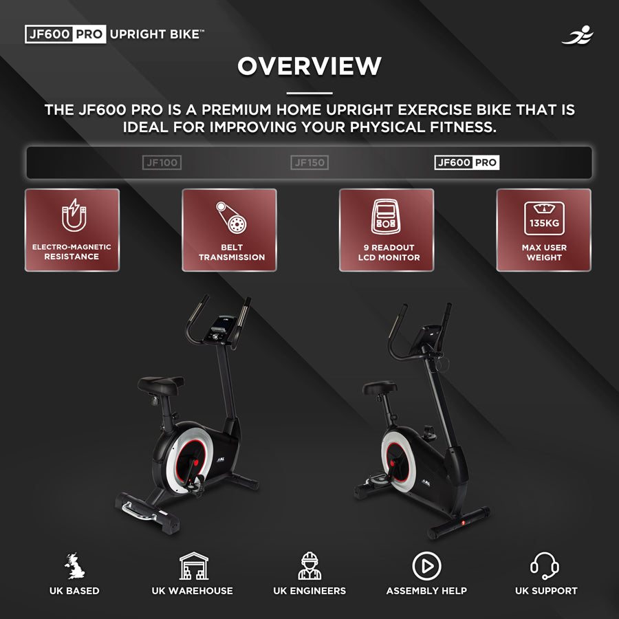 JF600 Pro Home Exercise Bike - Electro-Magnetic Resistance