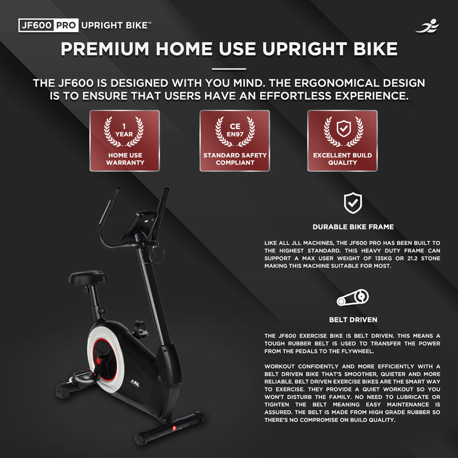 JF600 Pro Home Exercise Bike - Electro-Magnetic Resistance