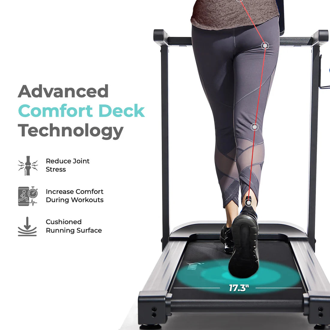 Sunny Health & Fitness Slim Interactive Auto Incline Smart Foldable Treadmill