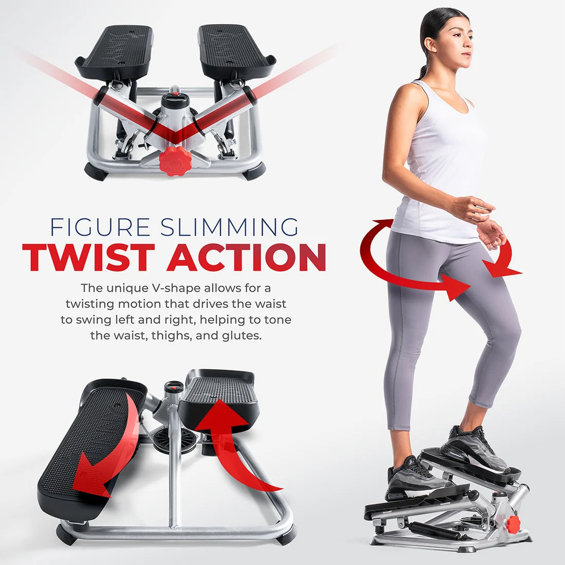 Advanced Total Body Fitness Twisting Stair Stepper With Resistance Bands
