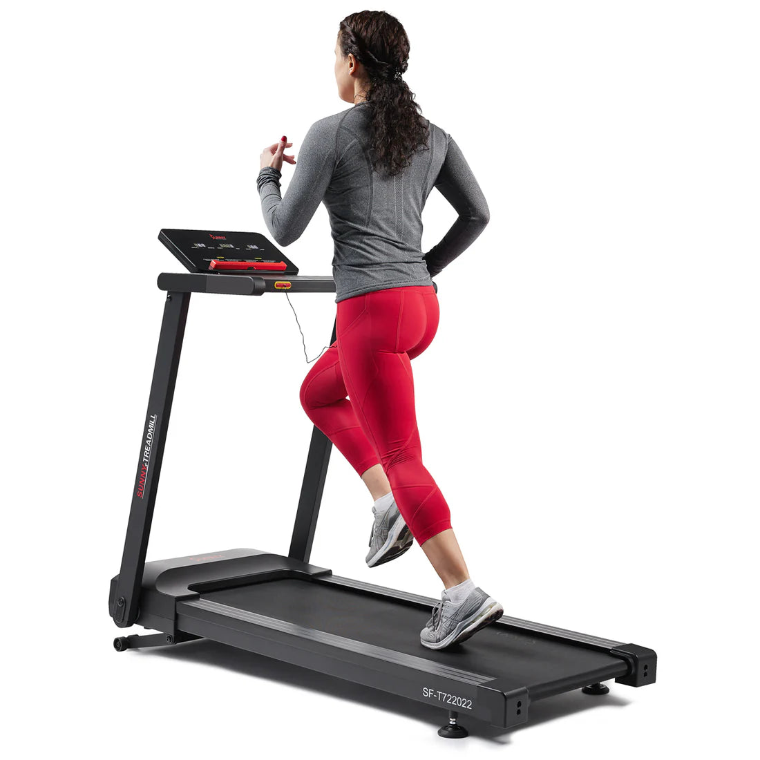 Sunny Health Fitness Slim Interactive Auto Incline Smart Foldable Tr