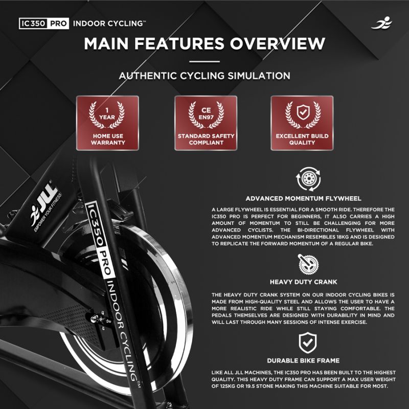 IC350 Pro Indoor Cycle Exercise Bike - Advanced Momentum Flywheel