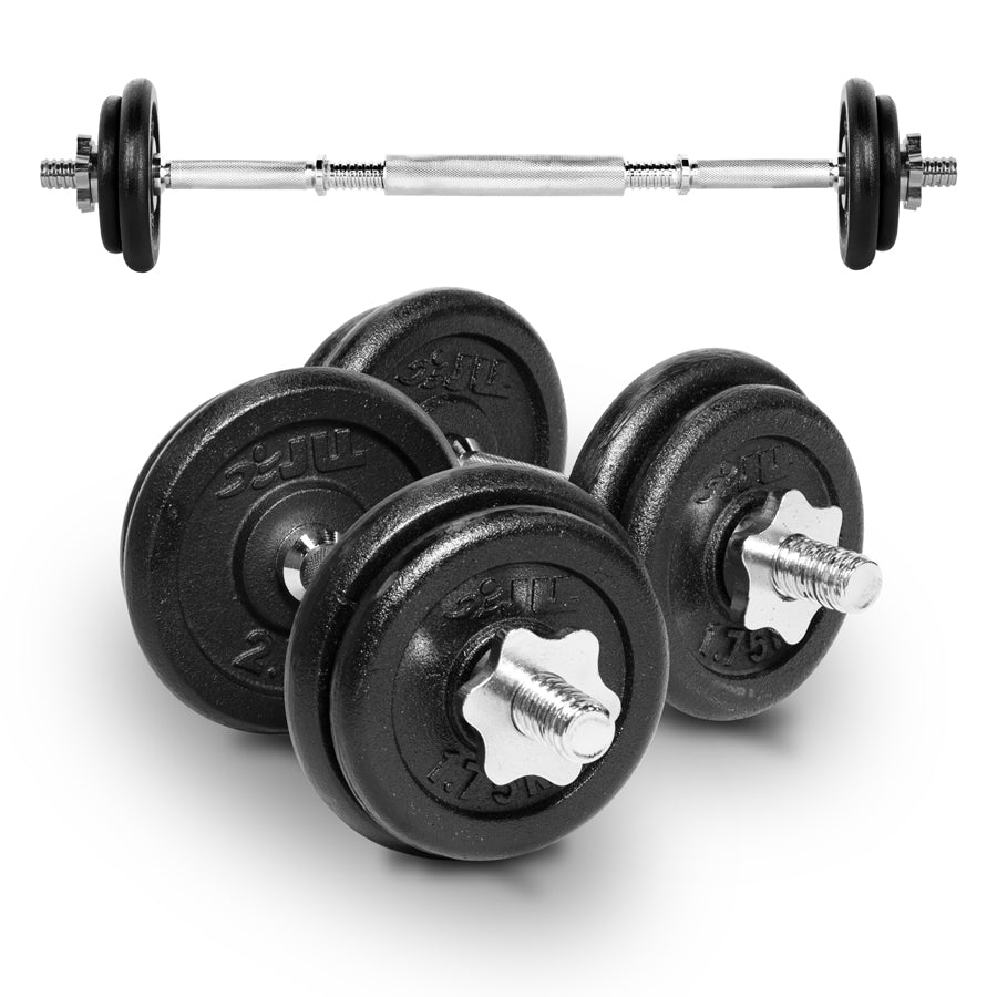 Barbell Set Gym Weights Uk JLL Fitness 20kg Cast Iron Dumbbell