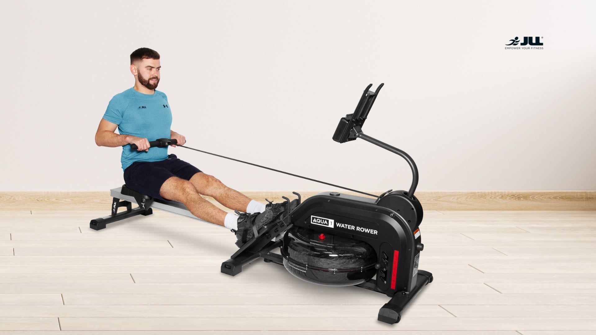 JLL® Aqua 1 Hydro Resistance Home Rowing Machine: Enjoy the Fitness Fun of Water Resistance Rowing at Home